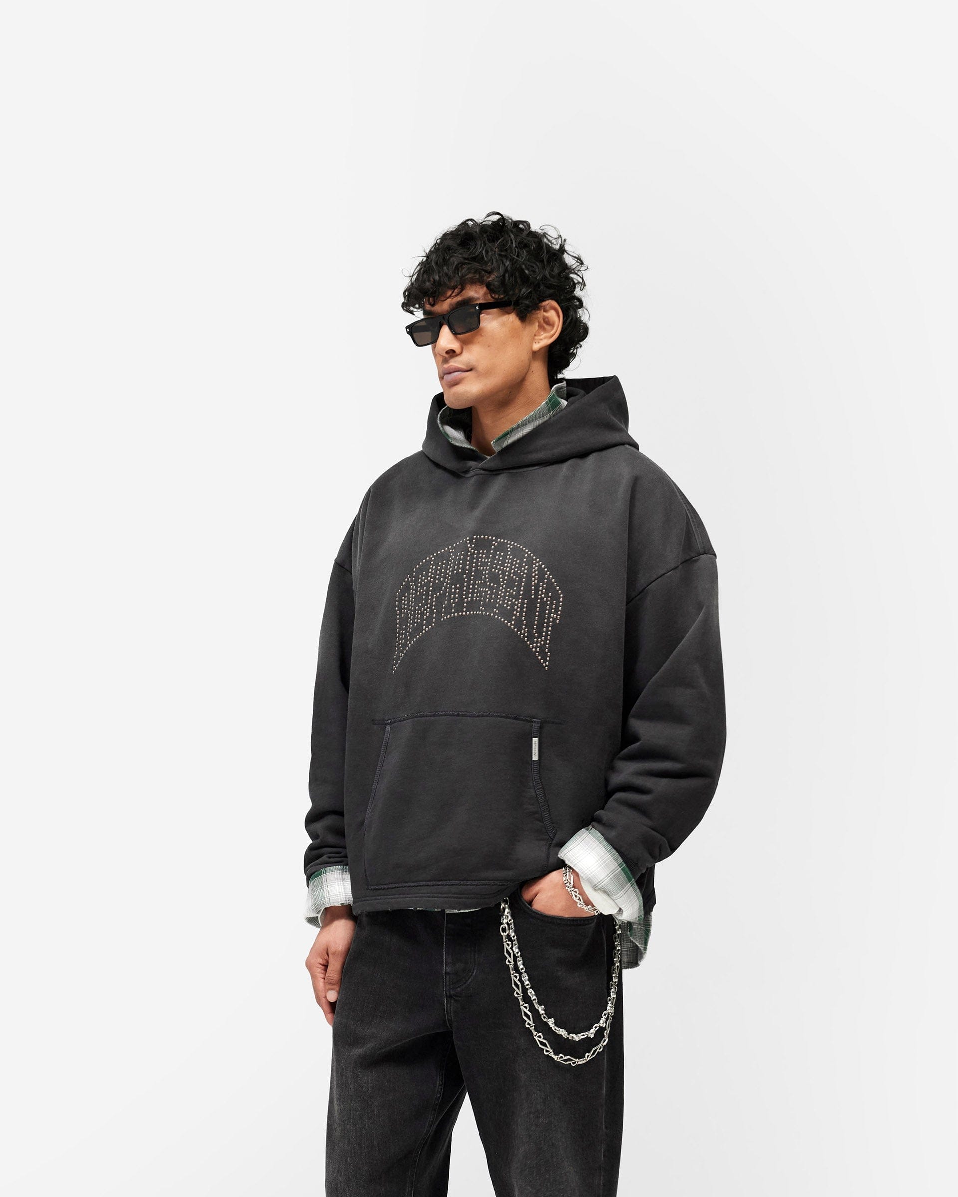SS26 Represent Embellished Hoodie - Stained Black