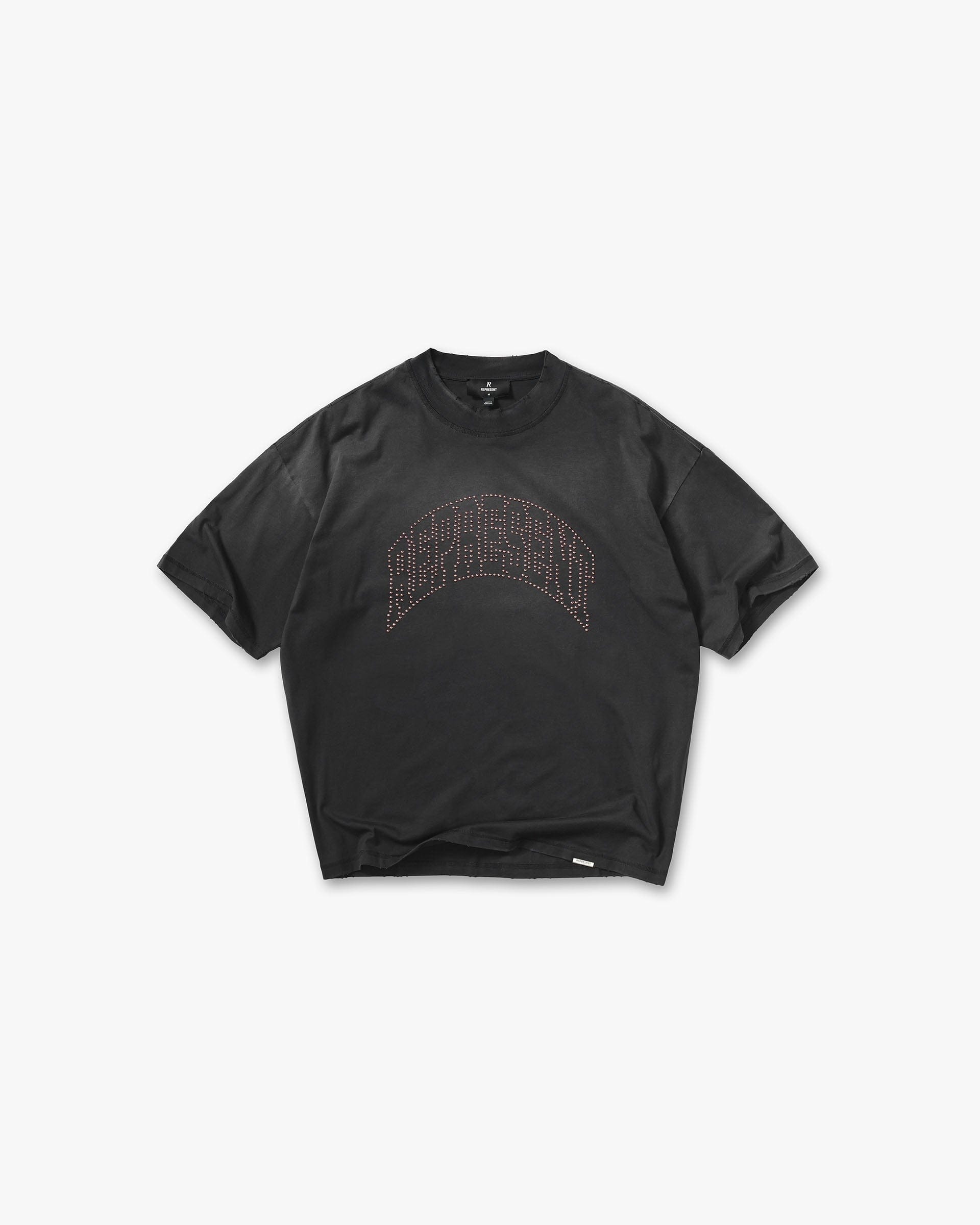 SS26 Embellished Represent T-Shirt - Stained Black