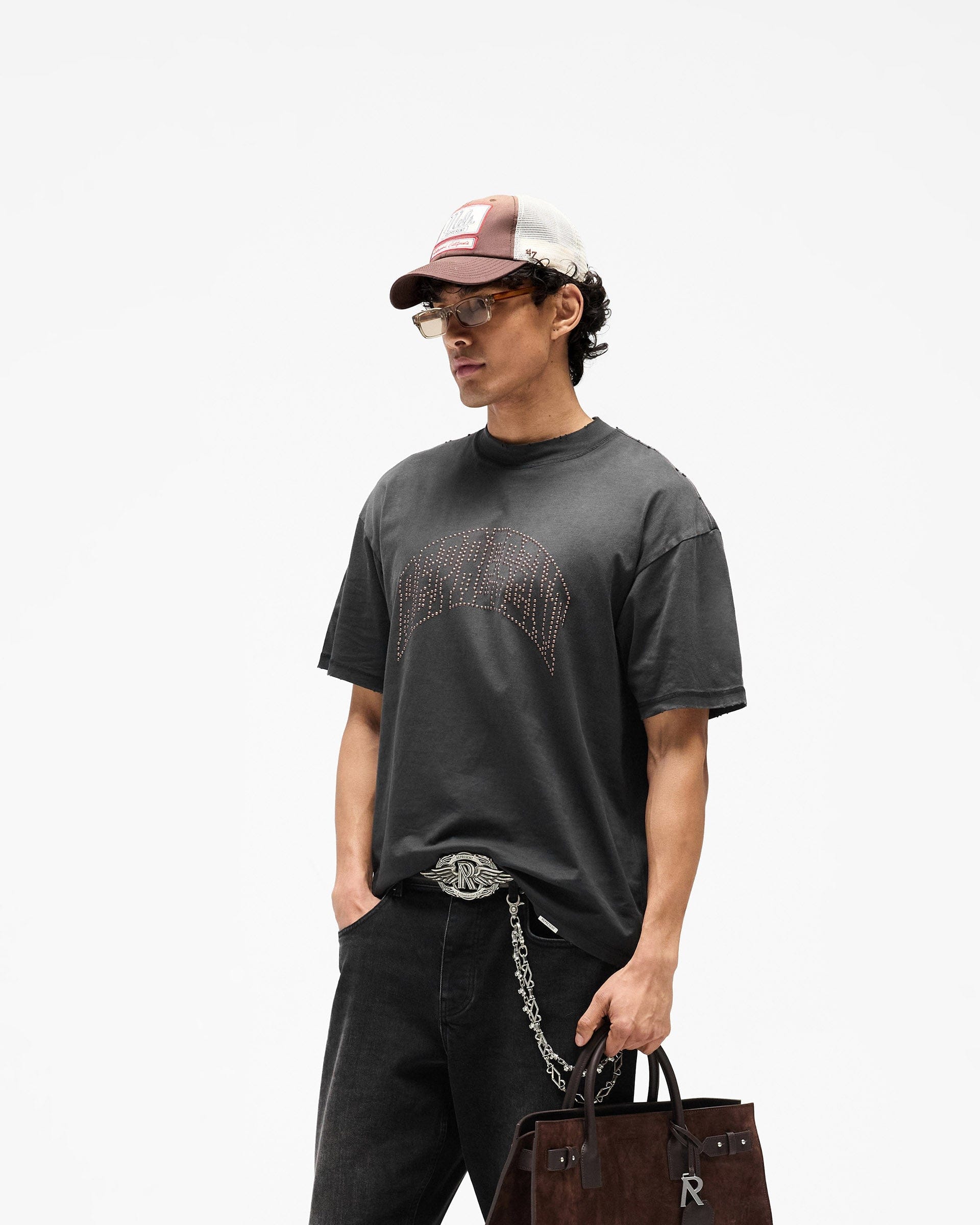 SS26 Embellished Represent T-Shirt - Stained Black