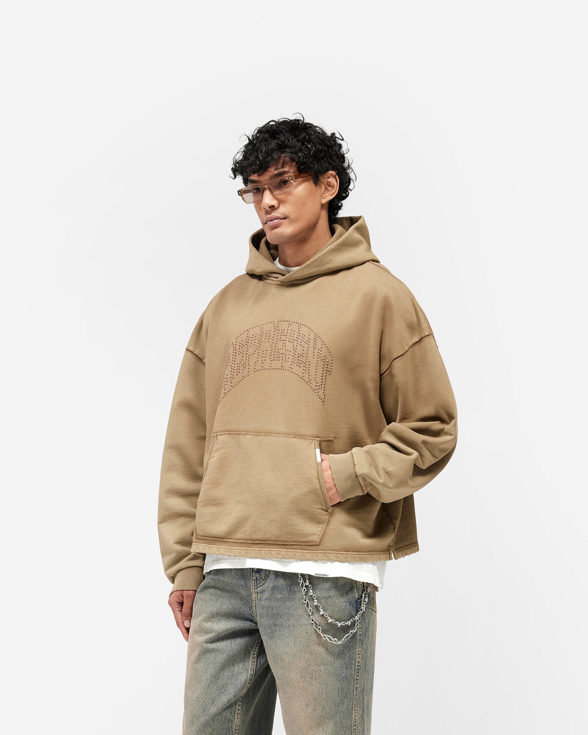 SS26 Represent Embellished Hoodie - Vintage Khaki