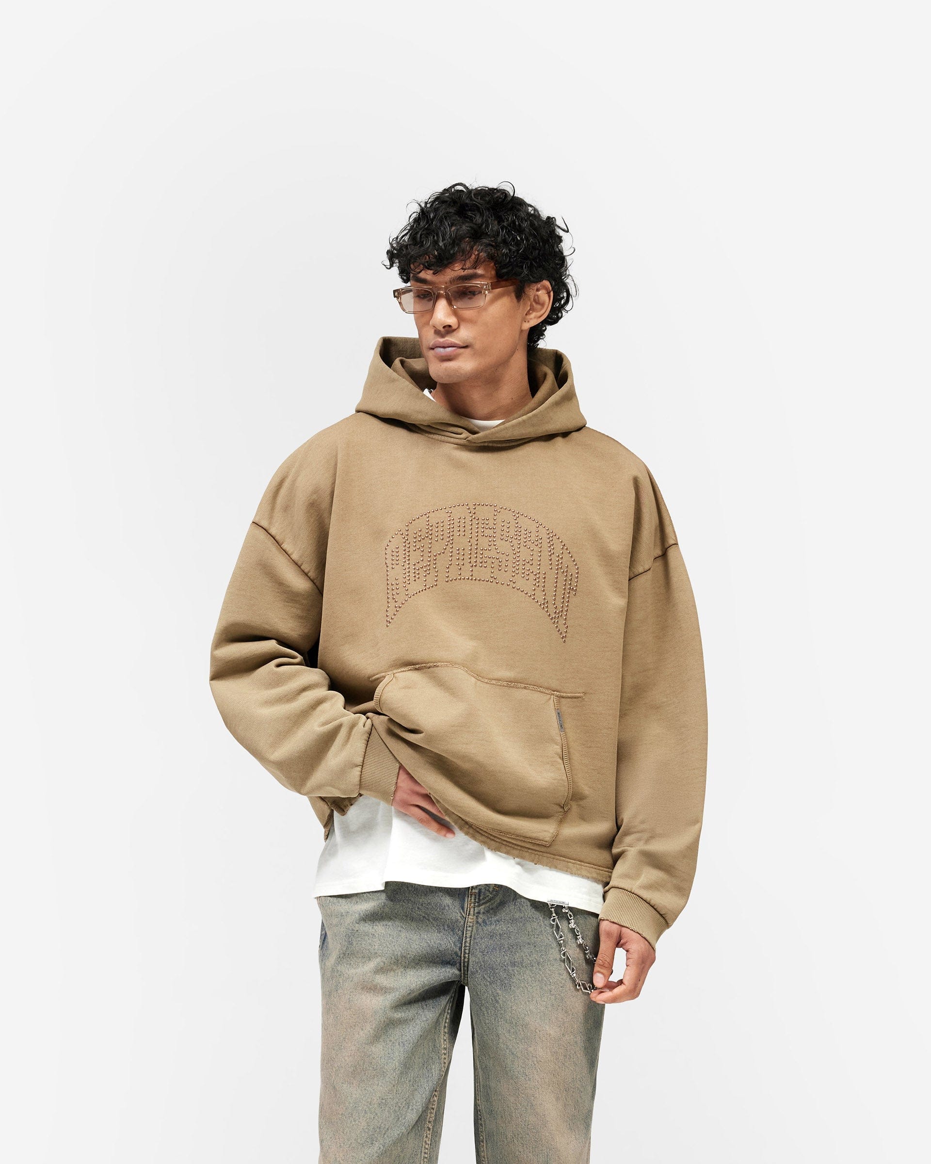 SS26 Represent Embellished Hoodie - Vintage Khaki
