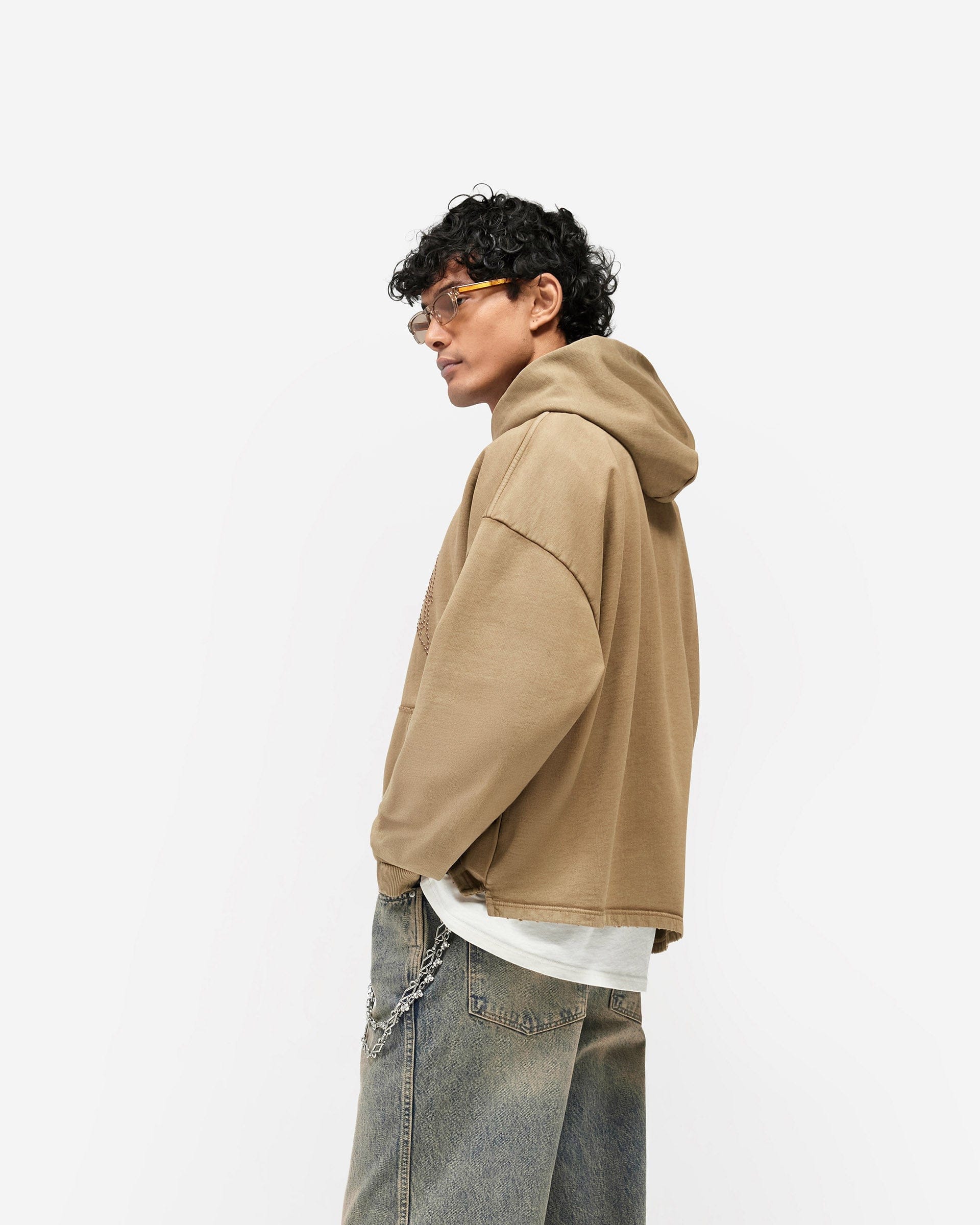 SS26 Represent Embellished Hoodie - Vintage Khaki