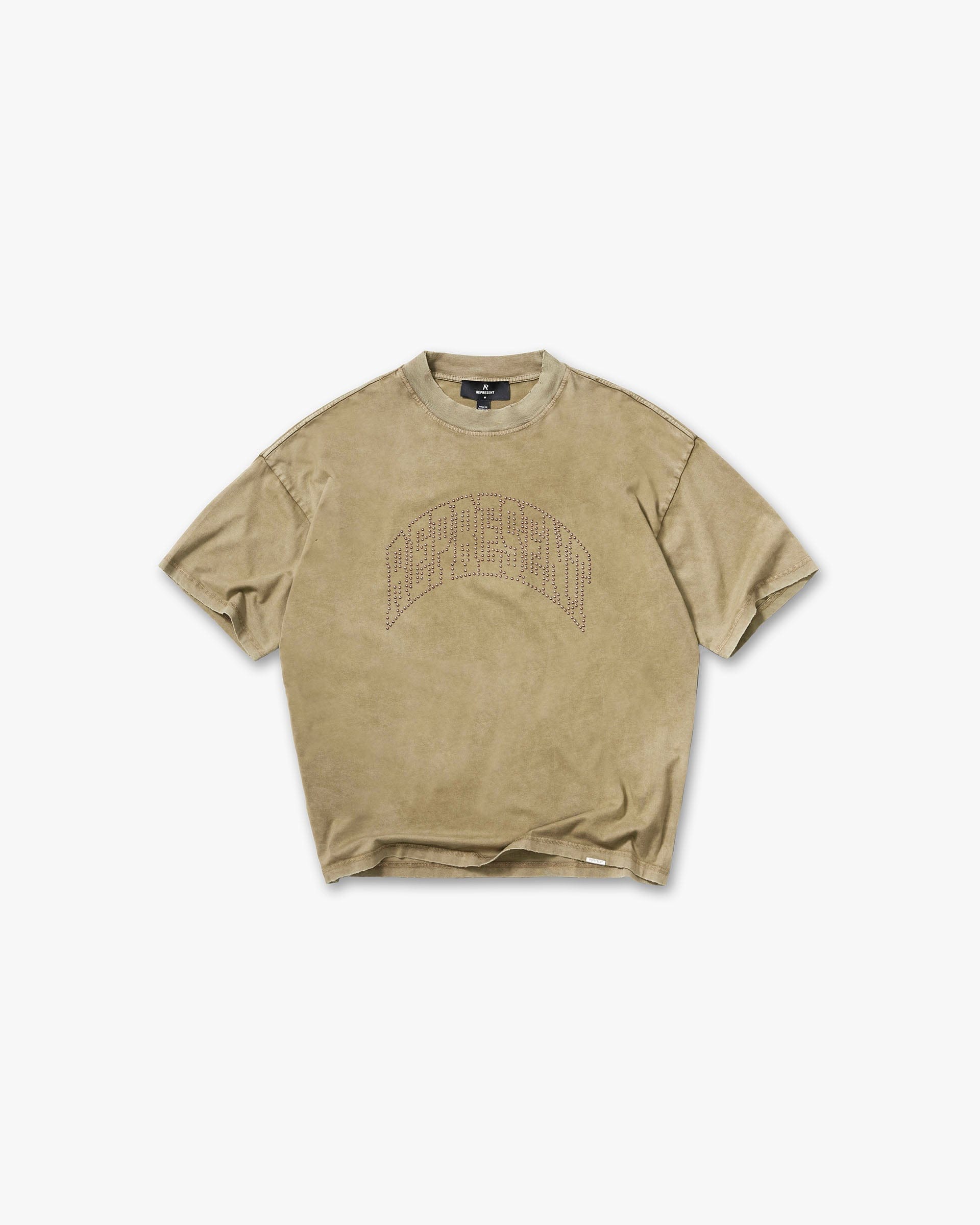 SS26 Embellished Represent T-Shirt - Vintage Khaki