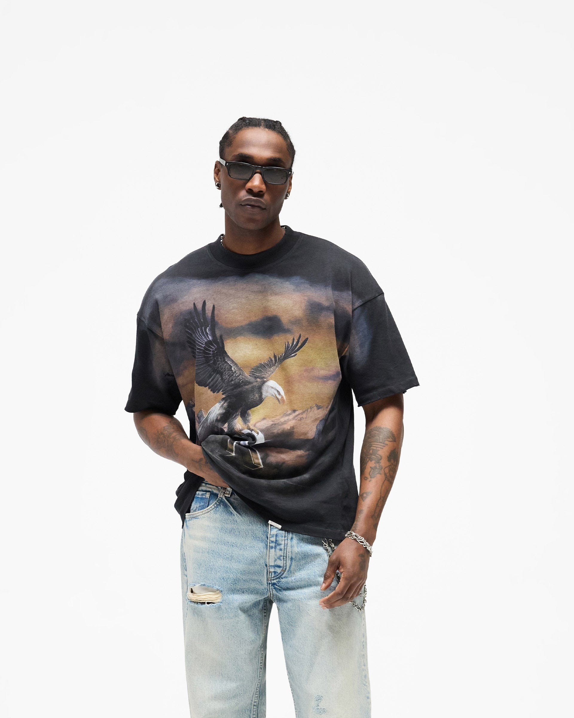 SS26 Chrome Flight T-Shirt - Stained Black