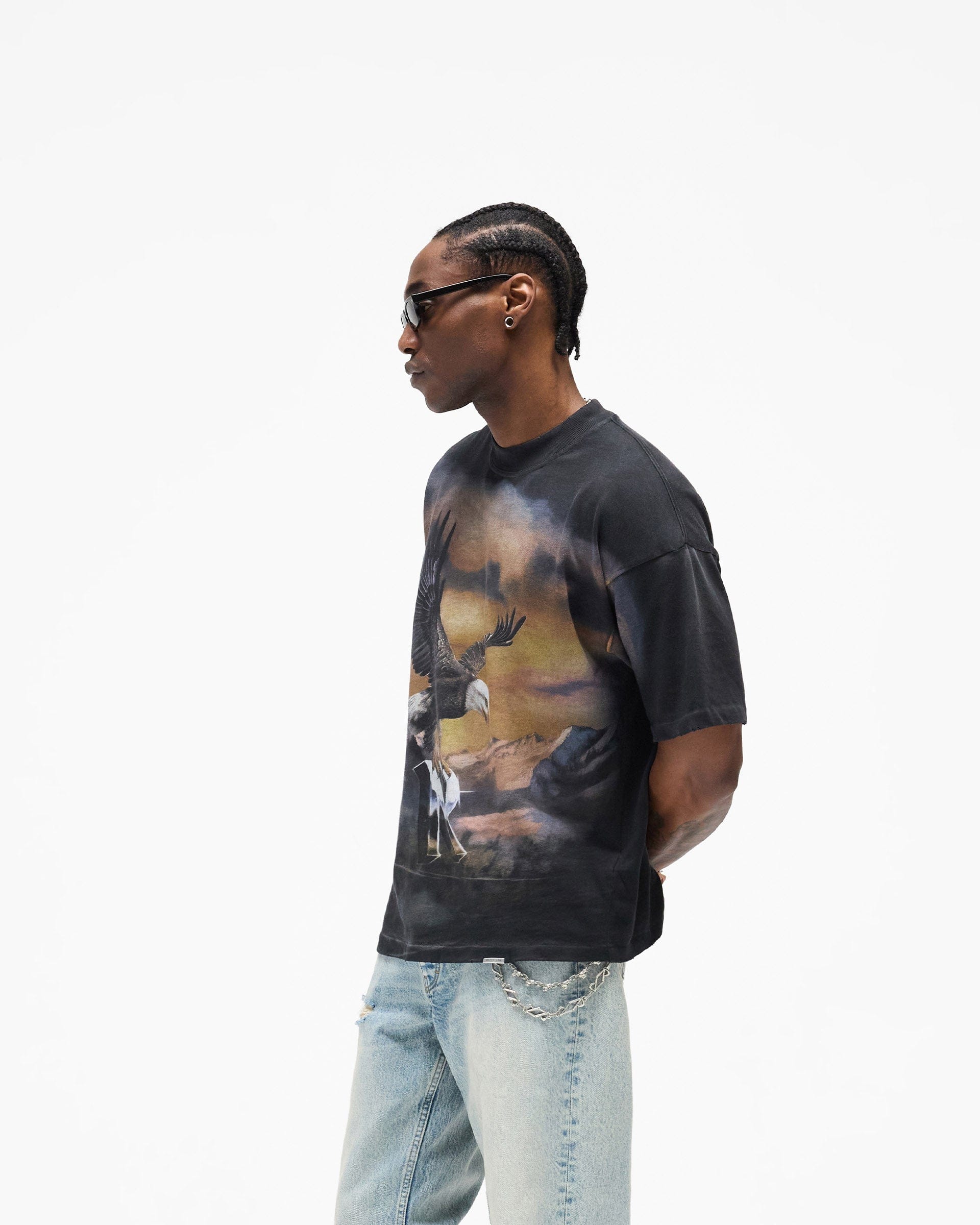 SS26 Chrome Flight T-Shirt - Stained Black