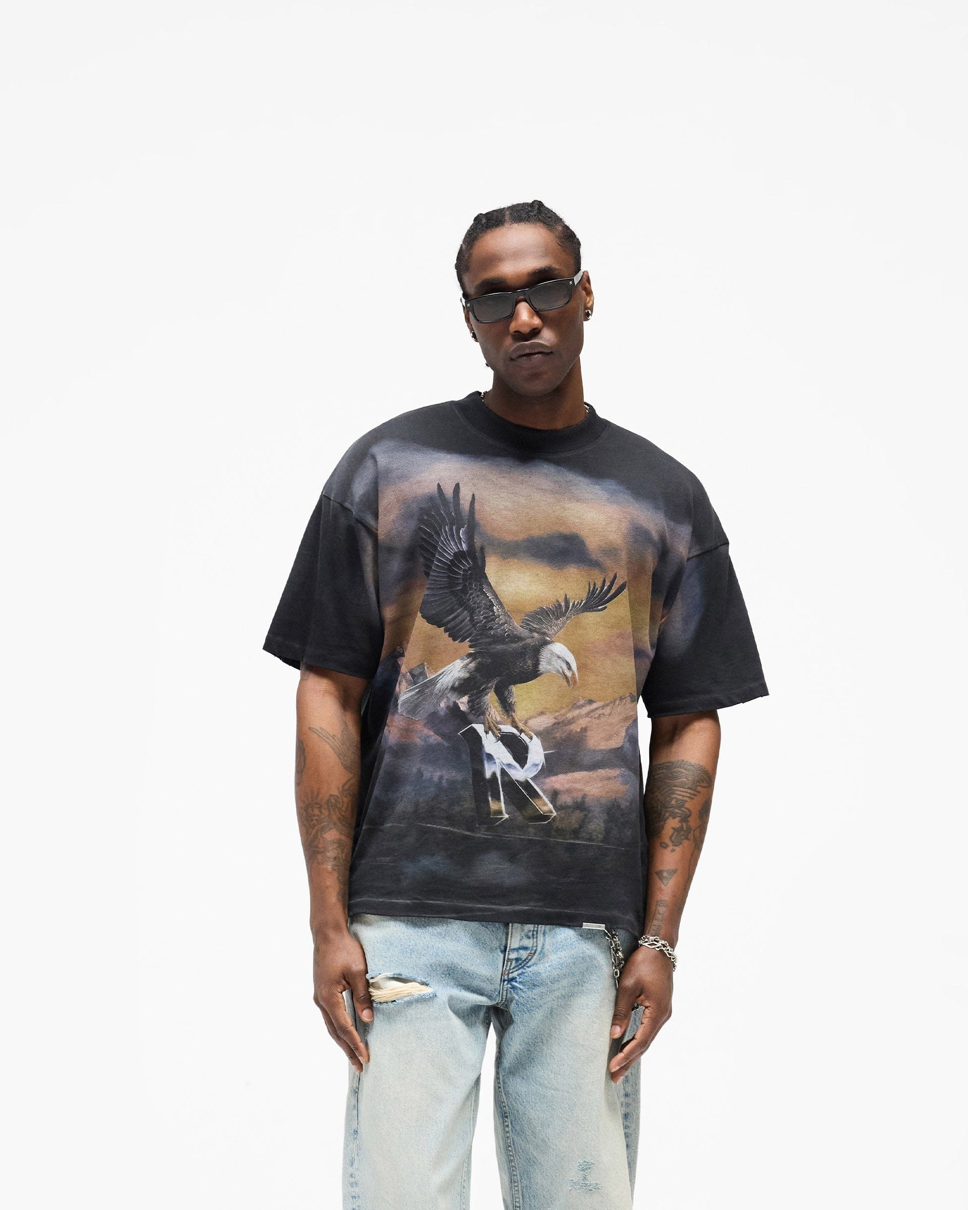 SS26 Chrome Flight T-Shirt - Stained Black
