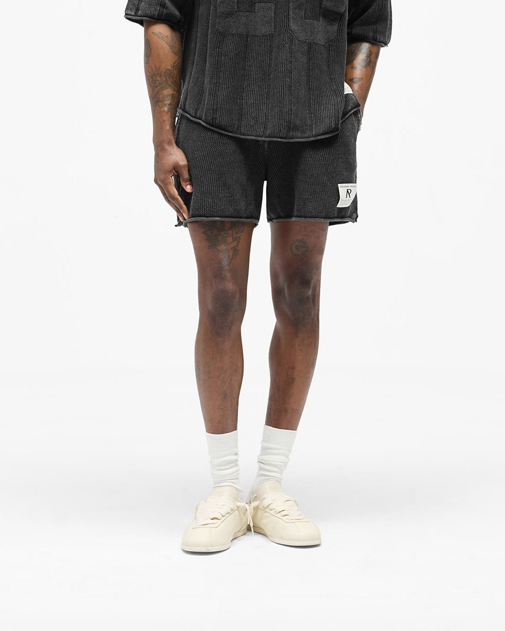 SS26 Knitted Varsity Shorts - Vintage Grey
