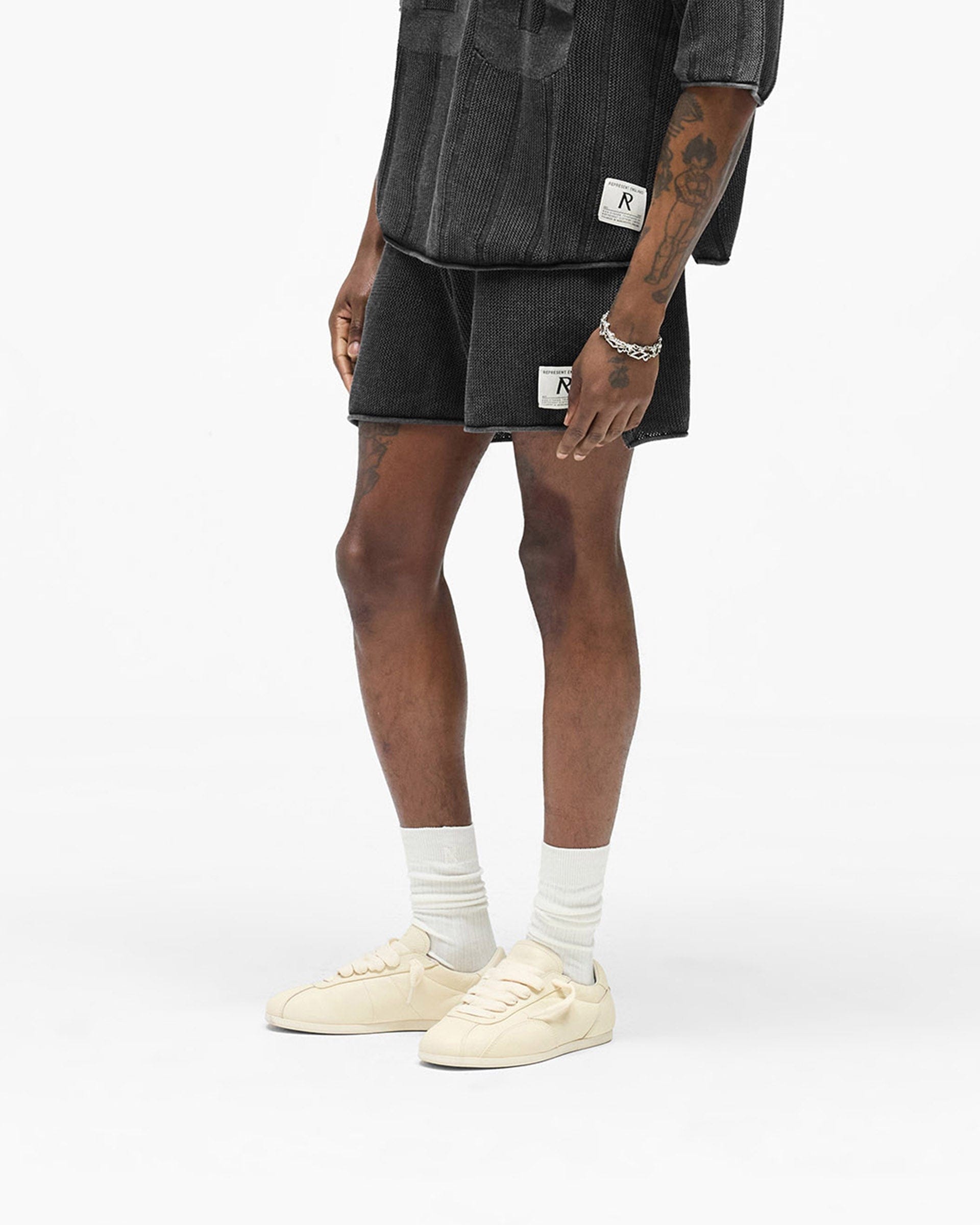 SS26 Knitted Varsity Shorts - Vintage Grey