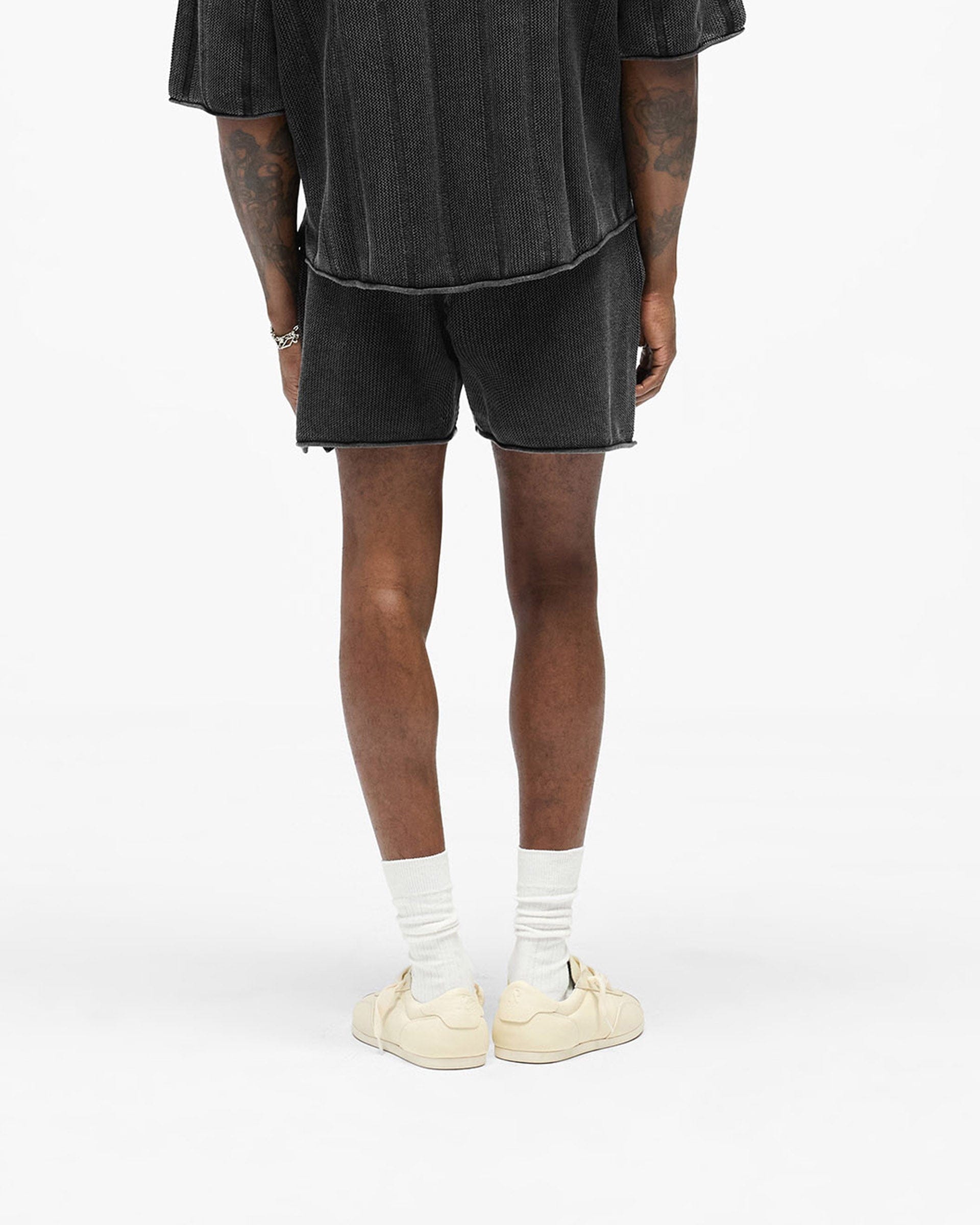 SS26 Knitted Varsity Shorts - Vintage Grey