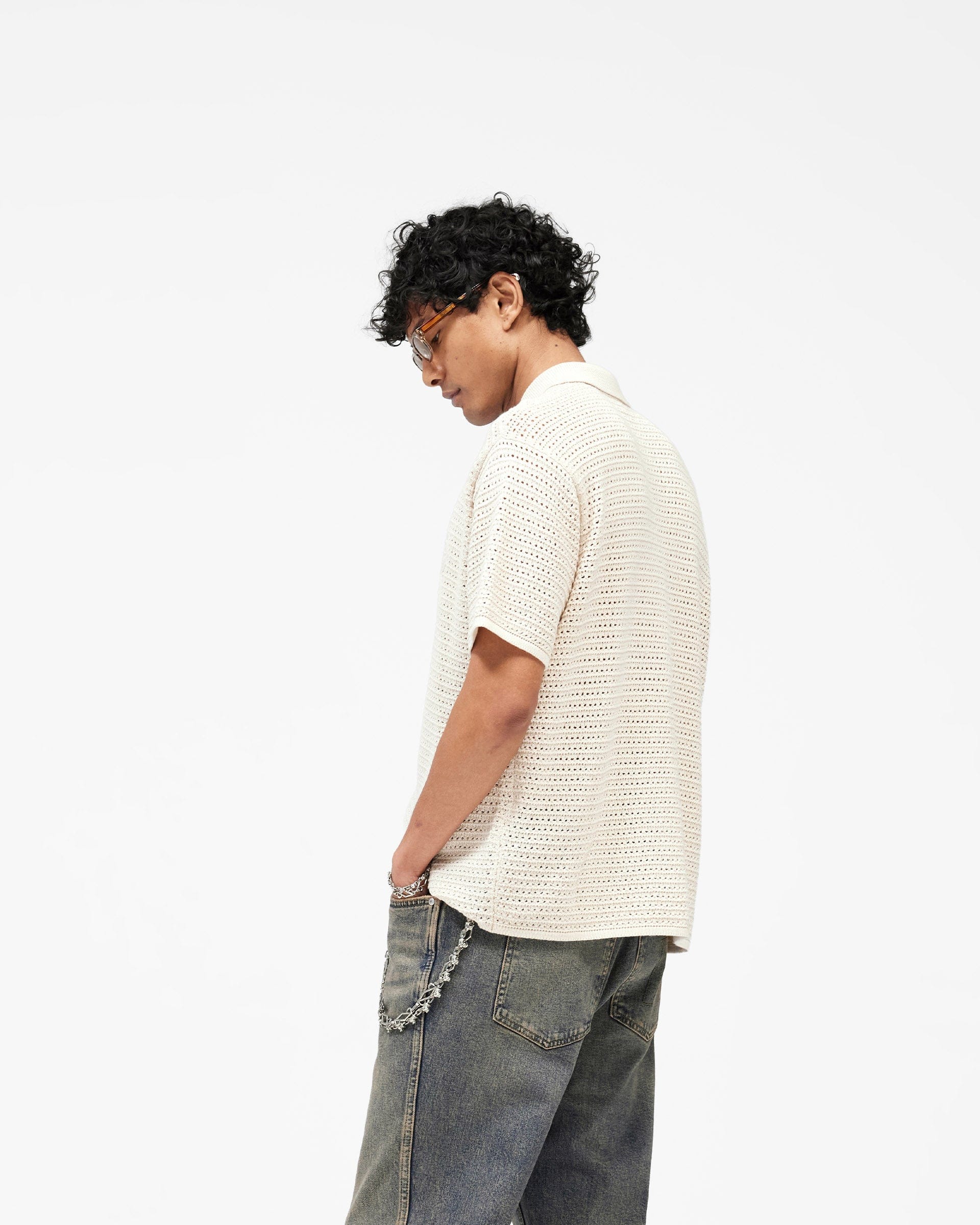 SS26 Pico Knit Shirt - Ecru