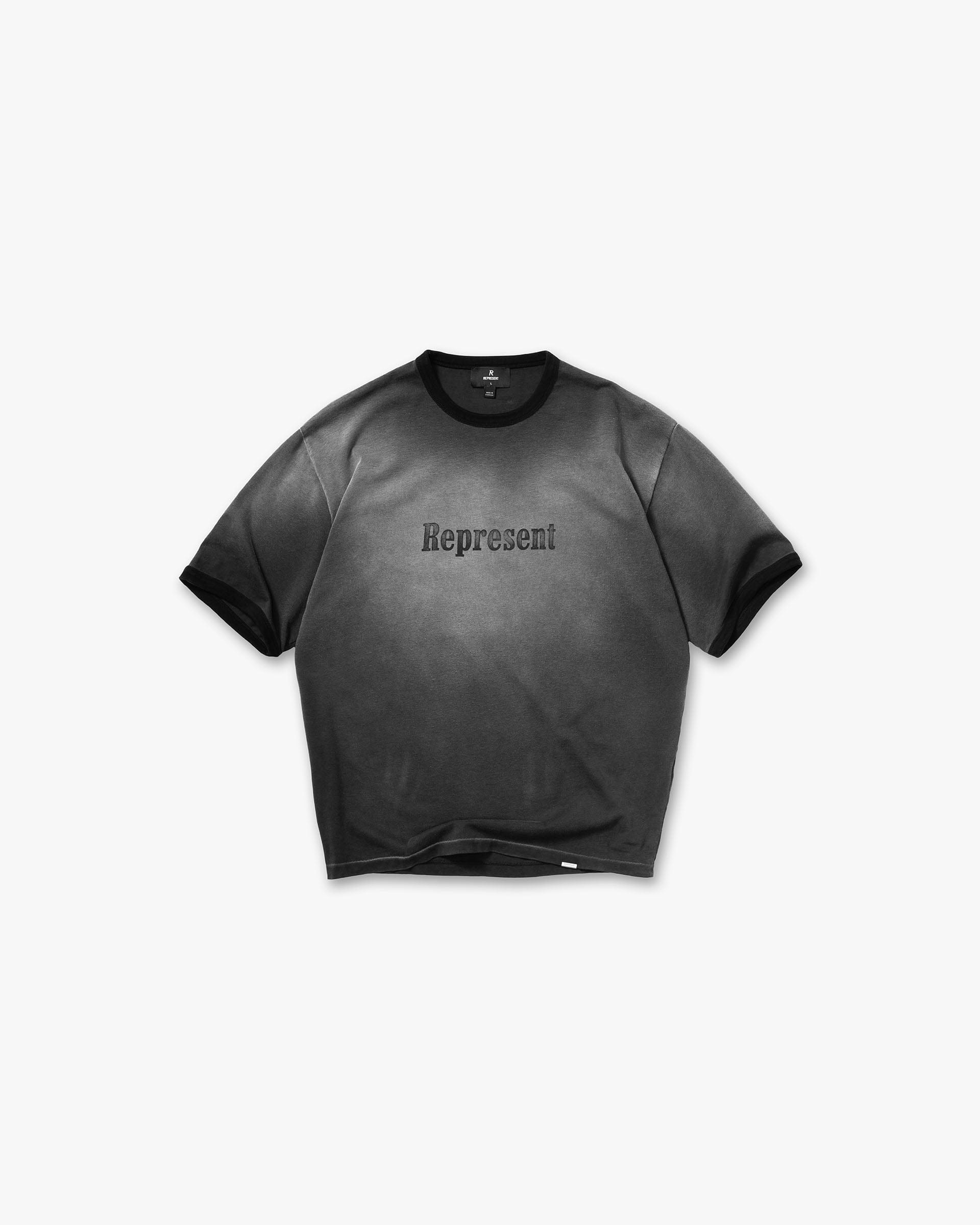 SS26 Represent Ringer T-Shirt - Stained Black