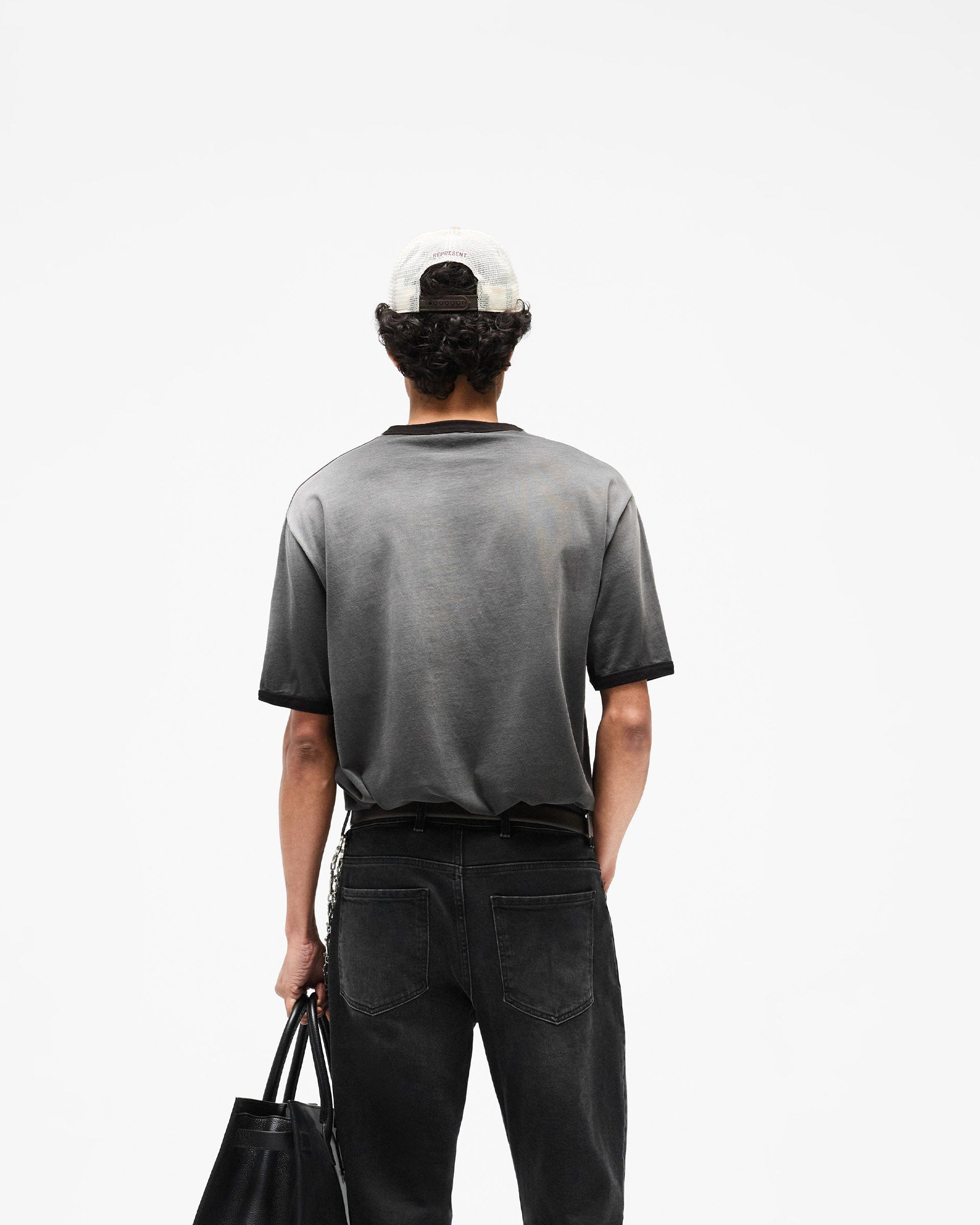 SS26 Represent Ringer T-Shirt - Stained Black