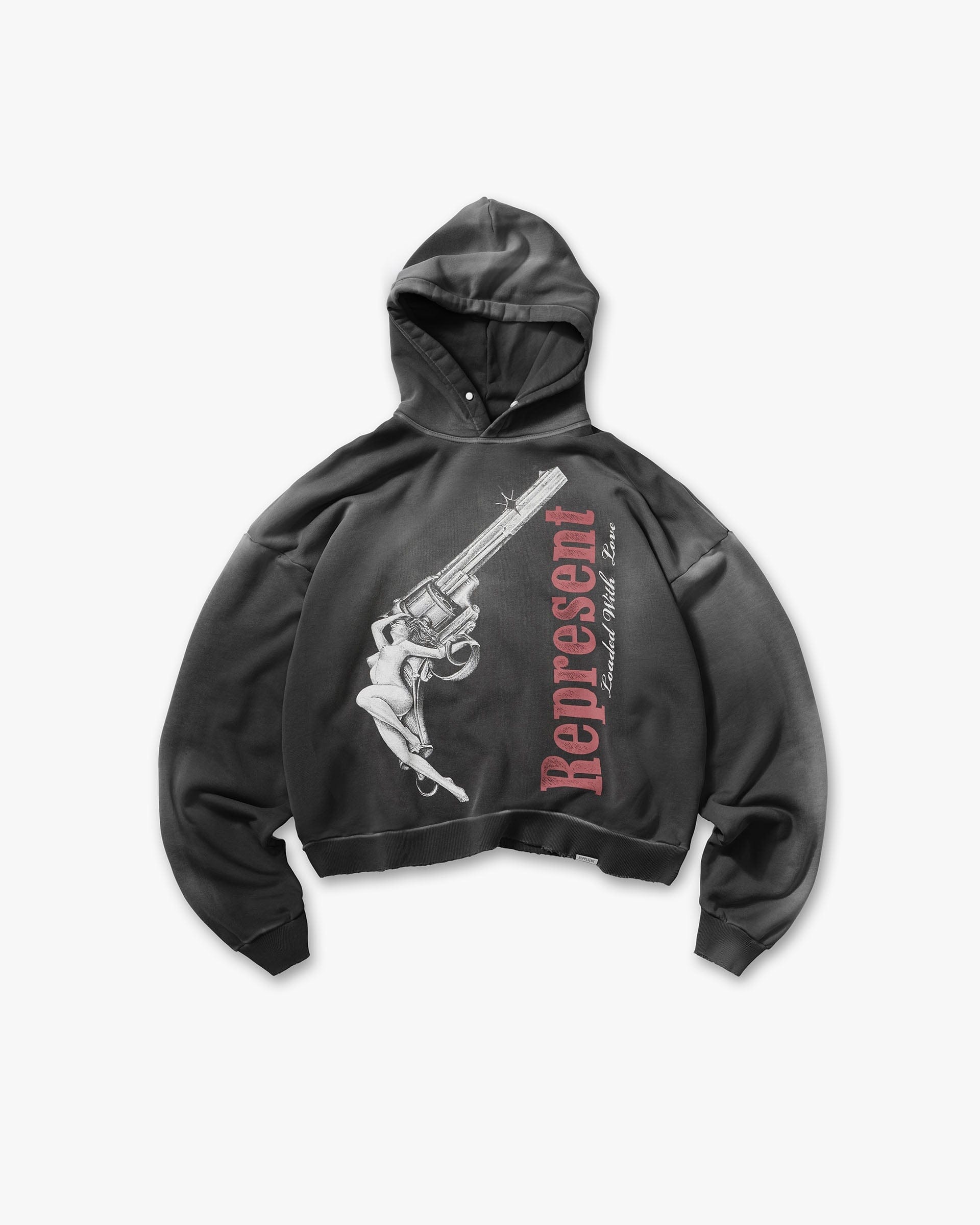 SS26 Loaded With Love Hoodie - Stained Black