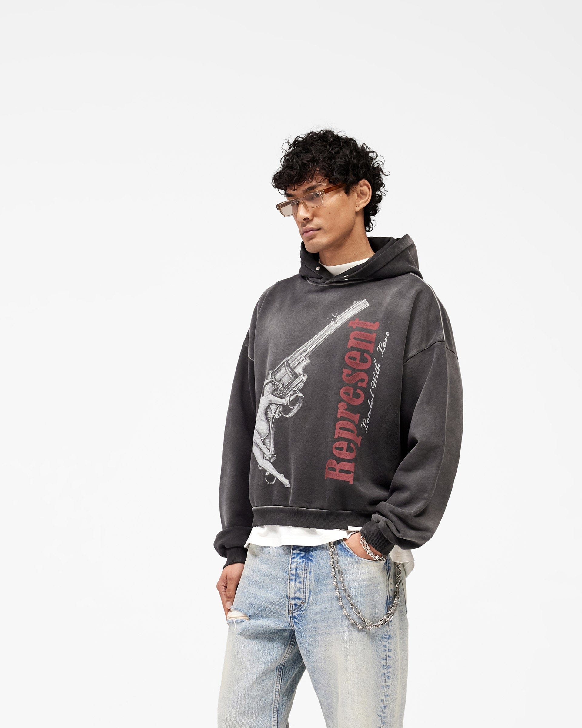 SS26 Loaded With Love Hoodie - Stained Black