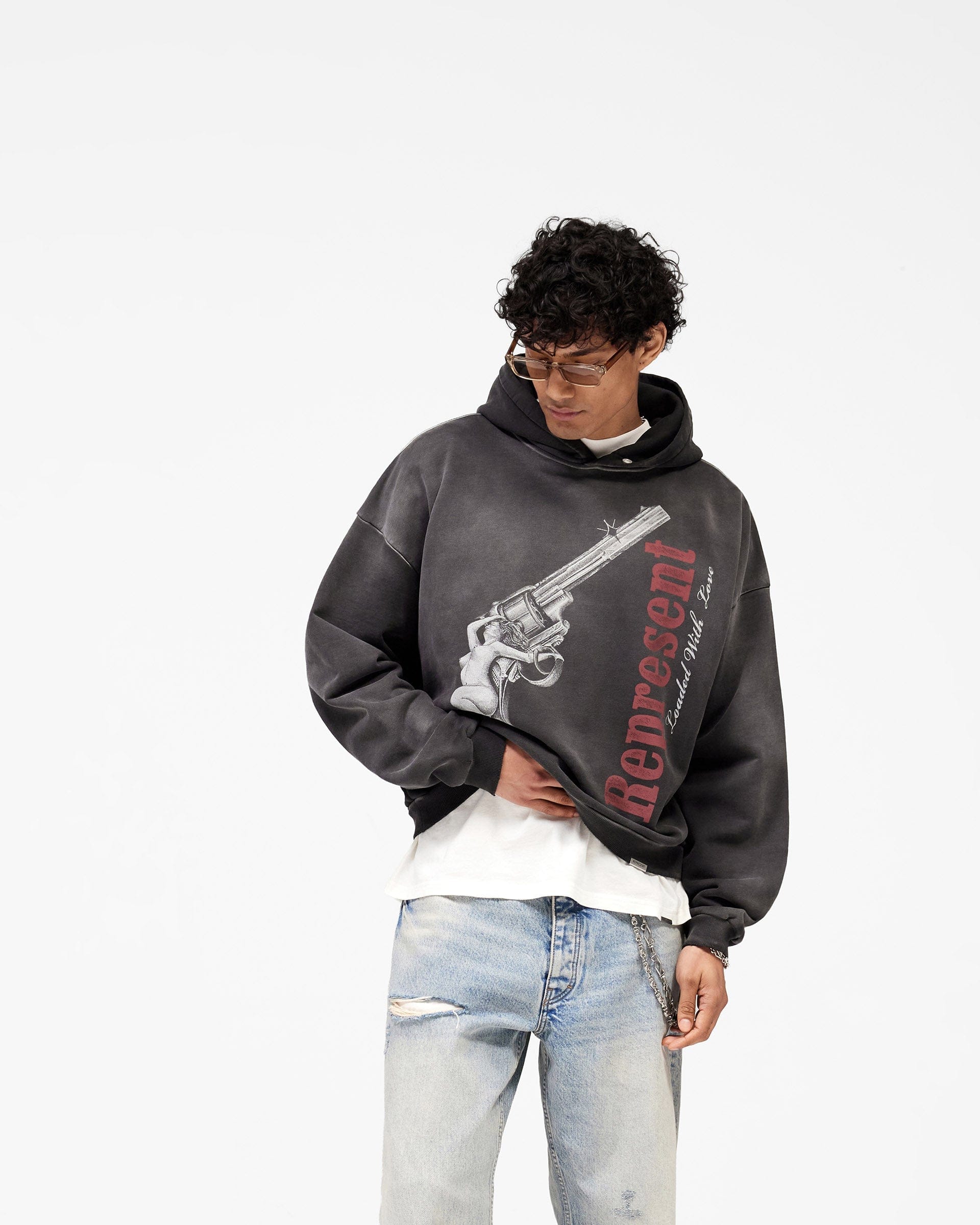 SS26 Loaded With Love Hoodie - Stained Black