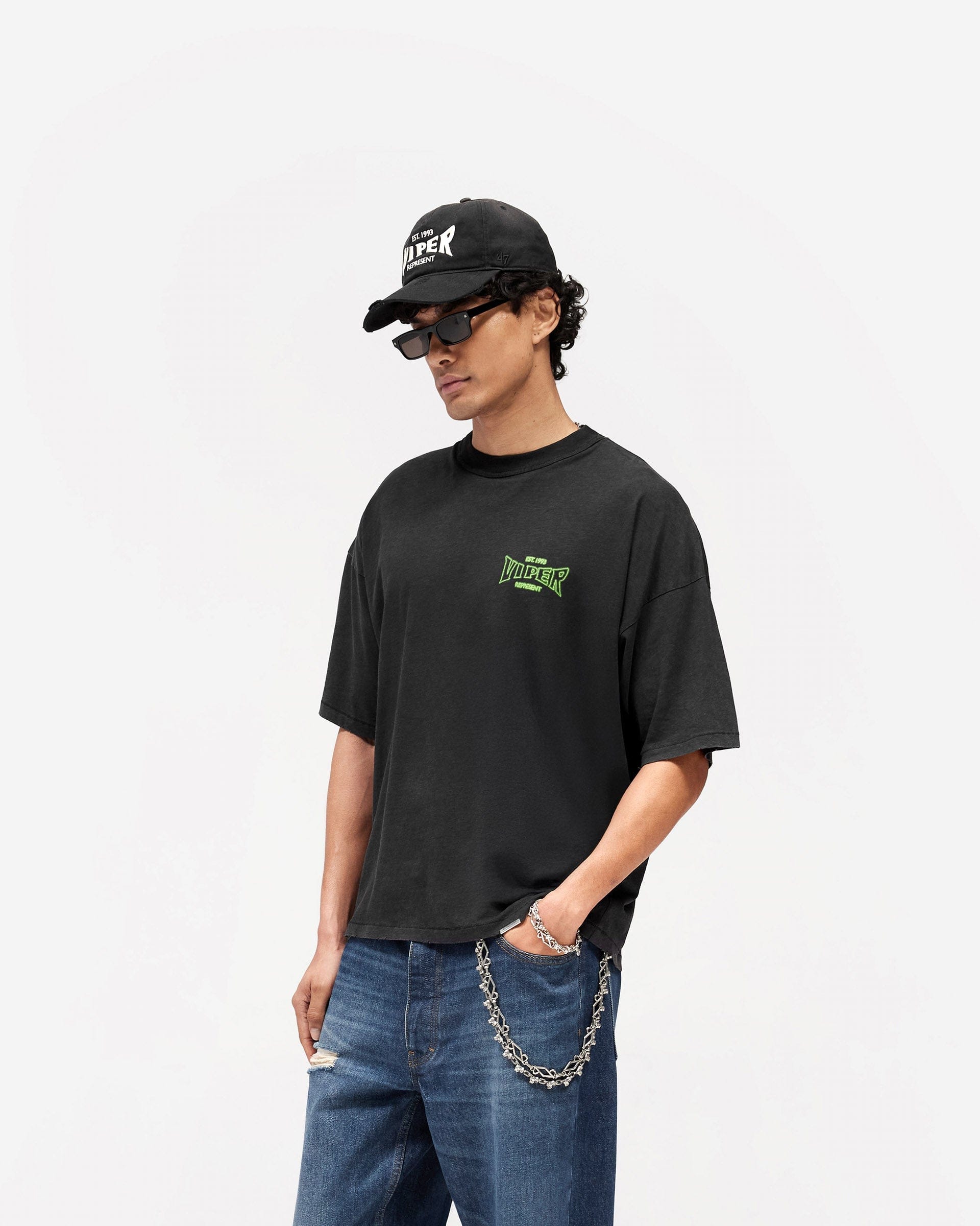 SS26 Represent x The Viper Room Glow T-Shirt - Vintage Black