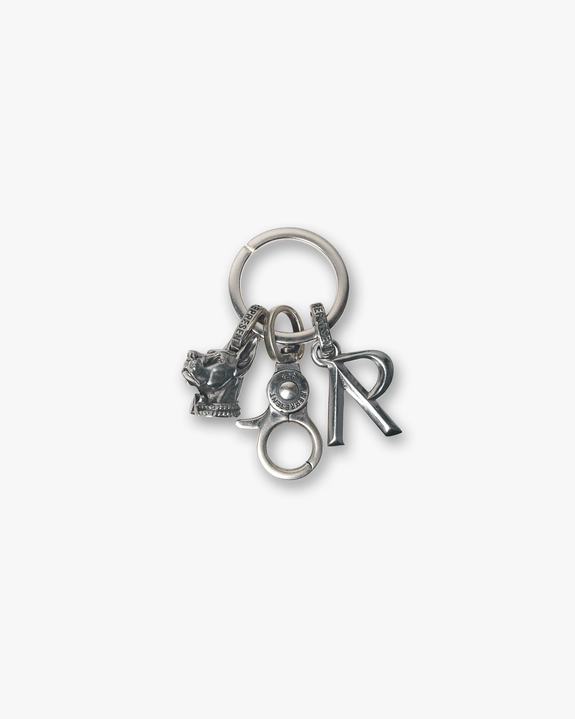 FW25 Doberman Initial Key Chain - Silver