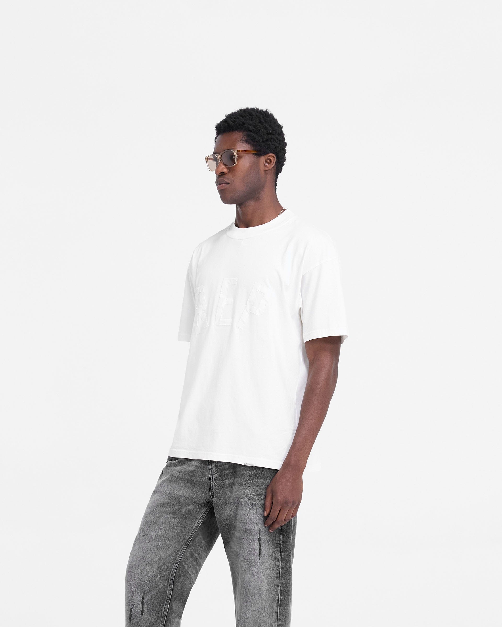 FW24 Rep Applique T-Shirt - Flat White