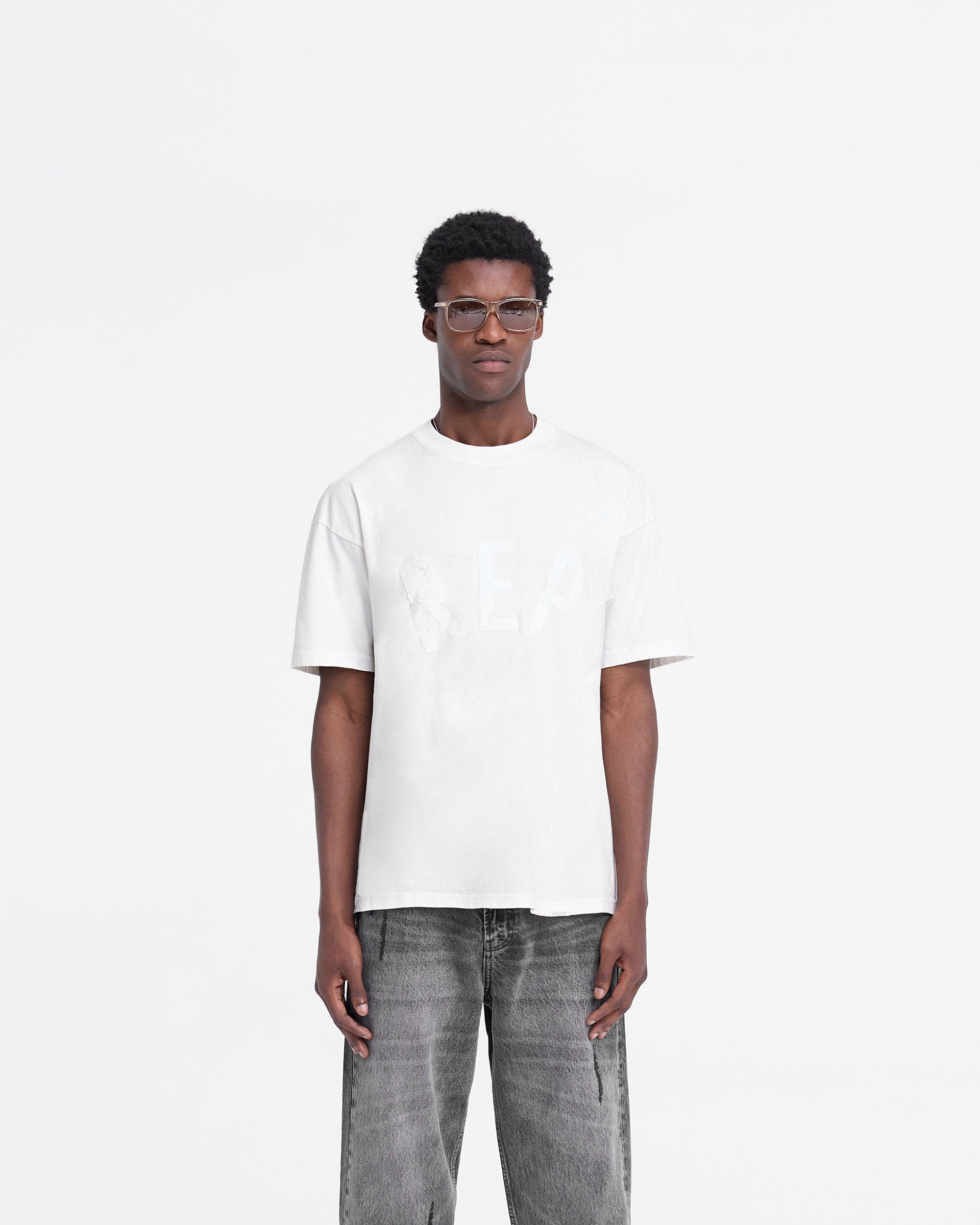 FW24 Rep Applique T-Shirt - Flat White
