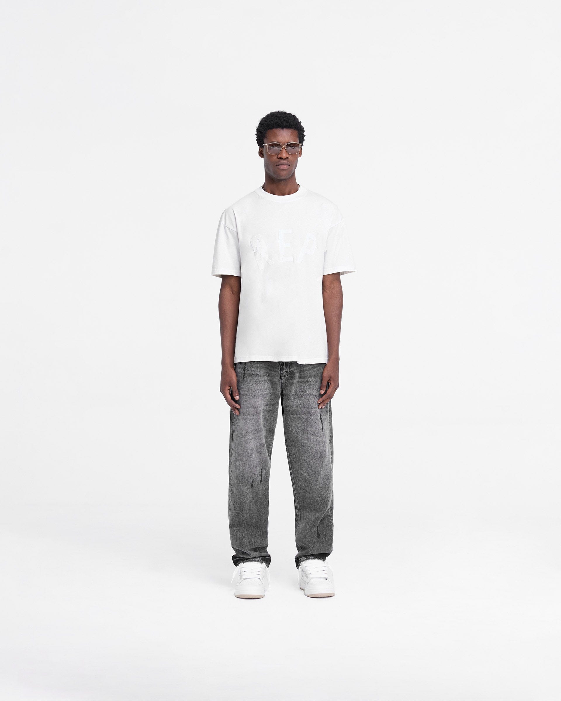 FW24 Rep Applique T-Shirt - Flat White