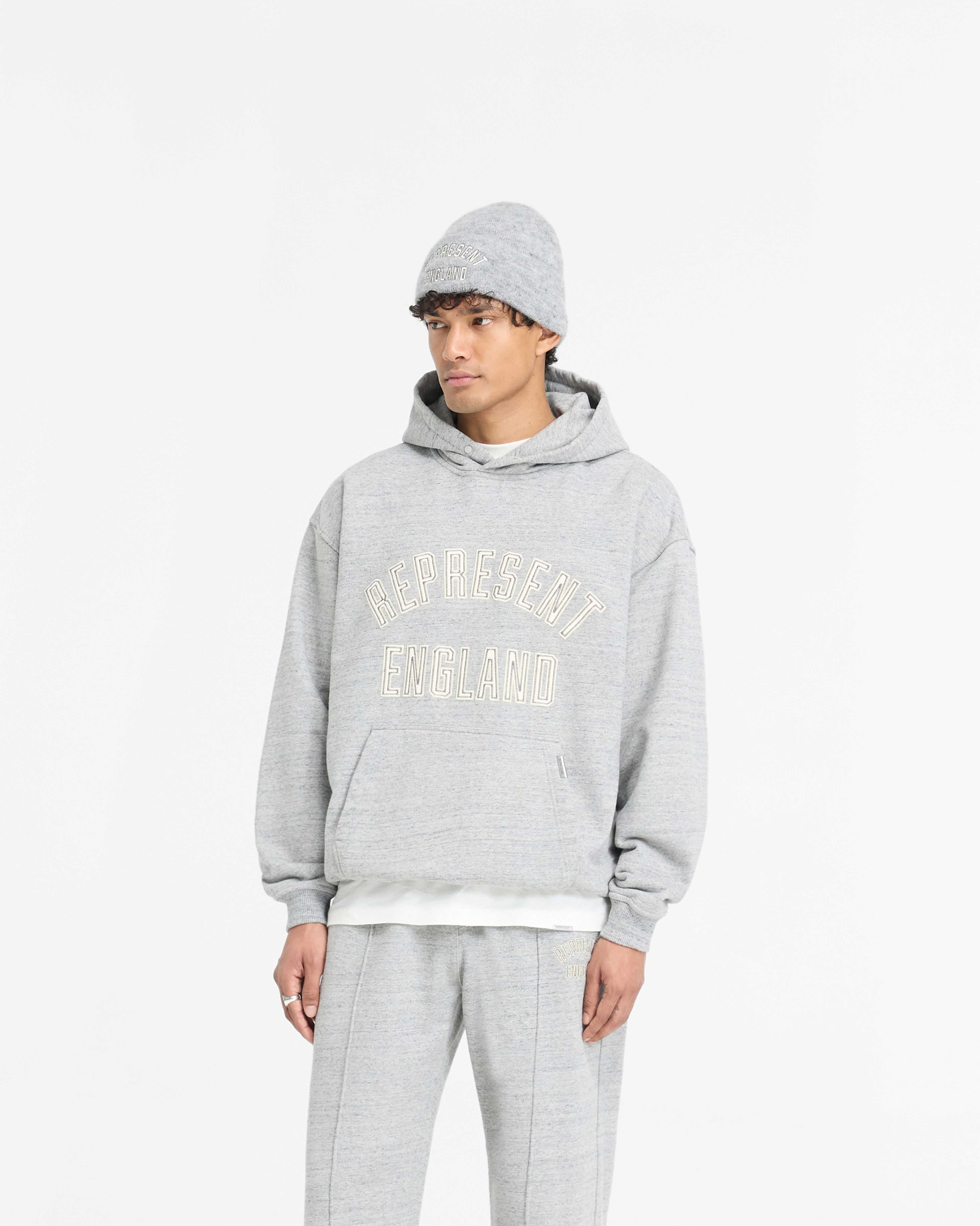 PRE SS25 England Applique Hoodie - Grey Marl
