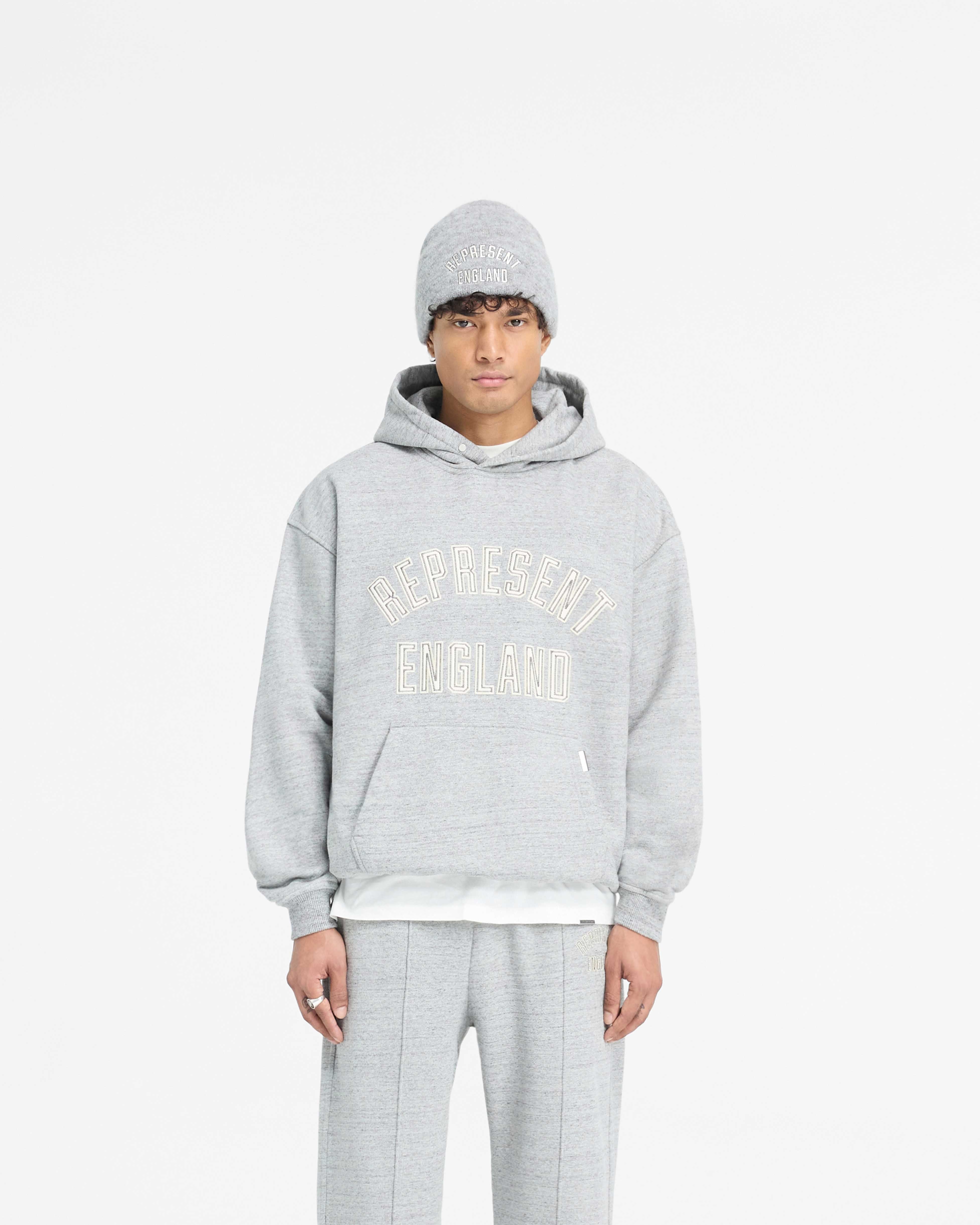 PRE SS25 England Applique Hoodie - Grey Marl