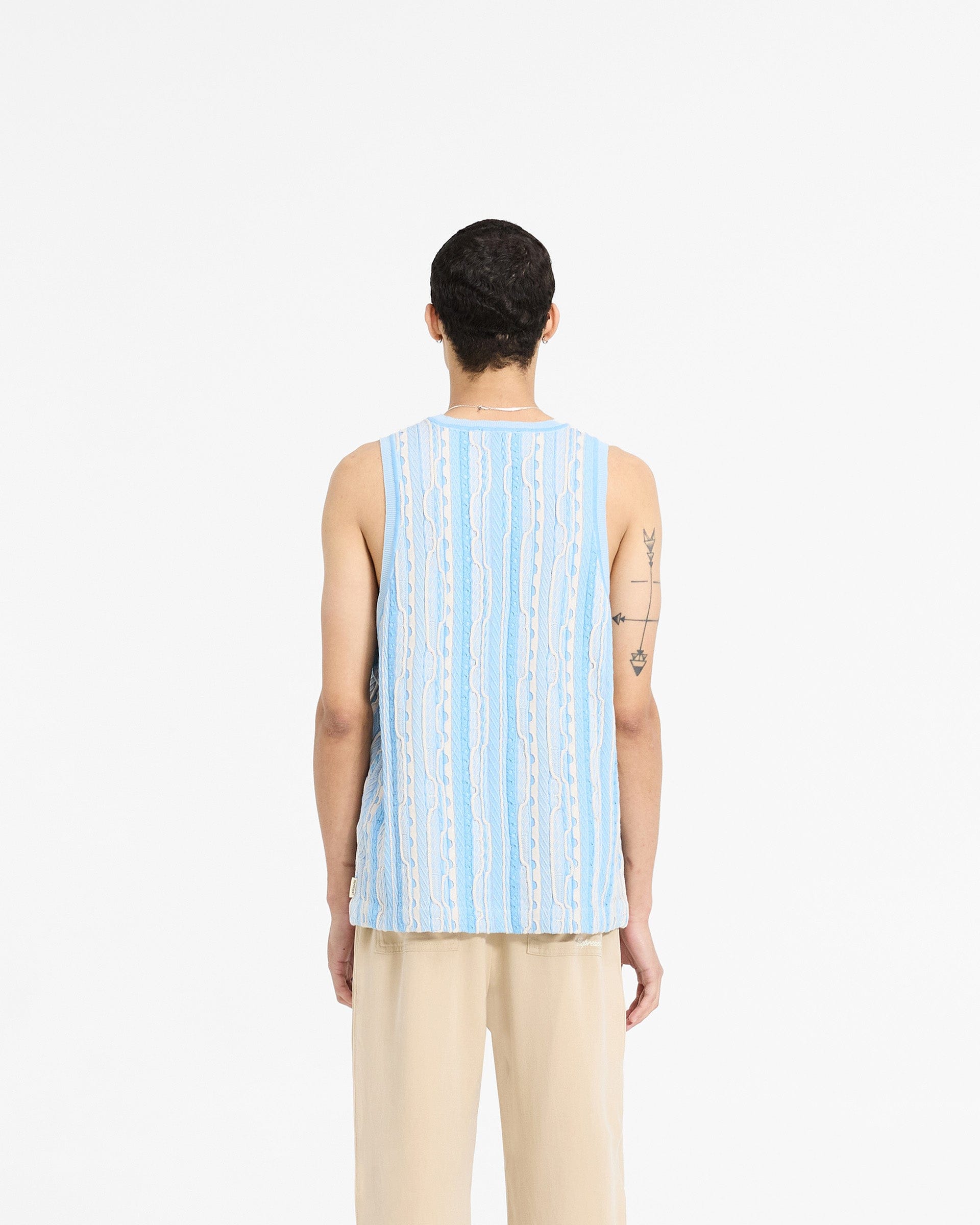 SC24 Mixed Knit Vest - Royal Blue