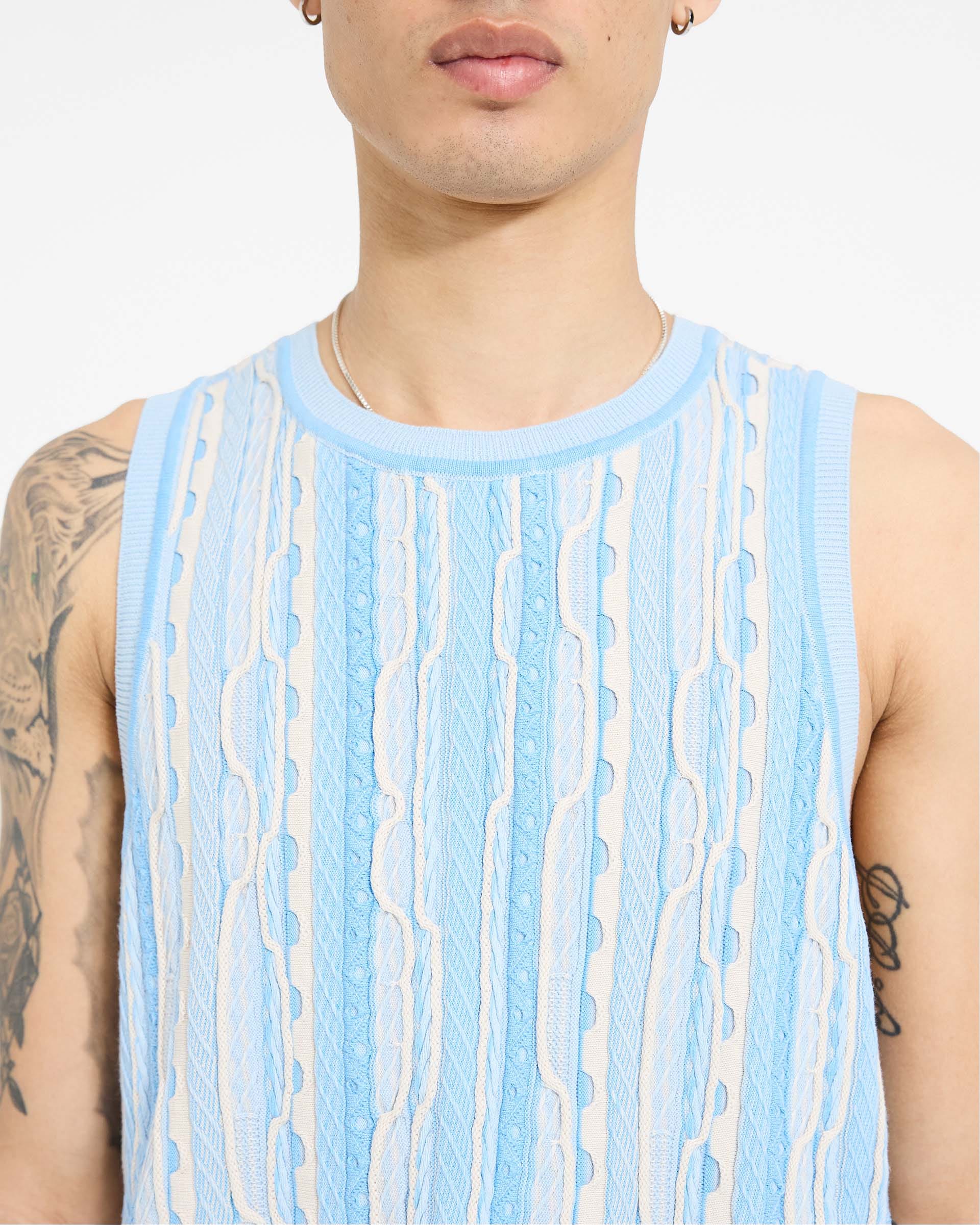 SC24 Mixed Knit Vest - Royal Blue