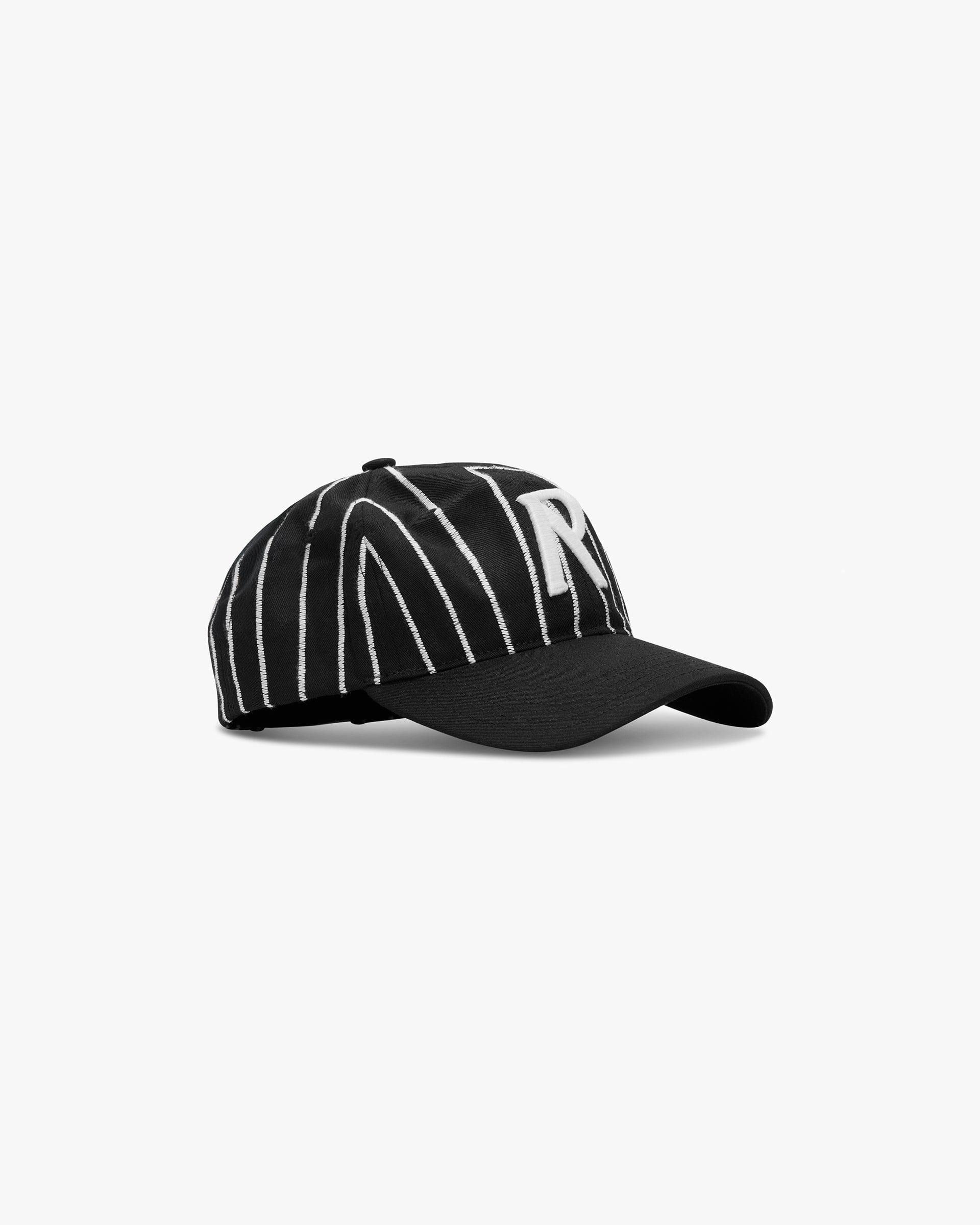 SS25 Initial Stripe Cap - Jet Black