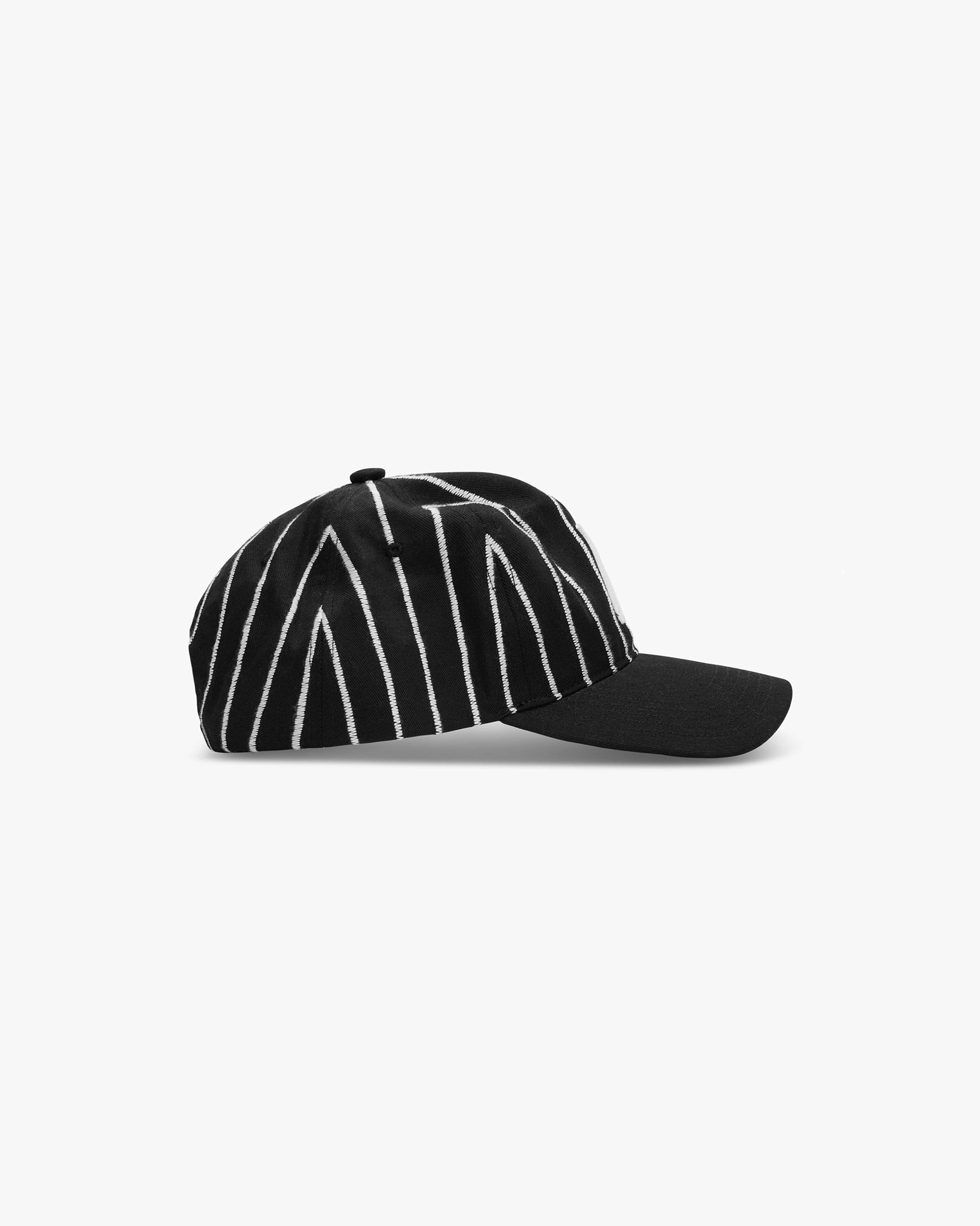 SS25 Initial Stripe Cap - Jet Black