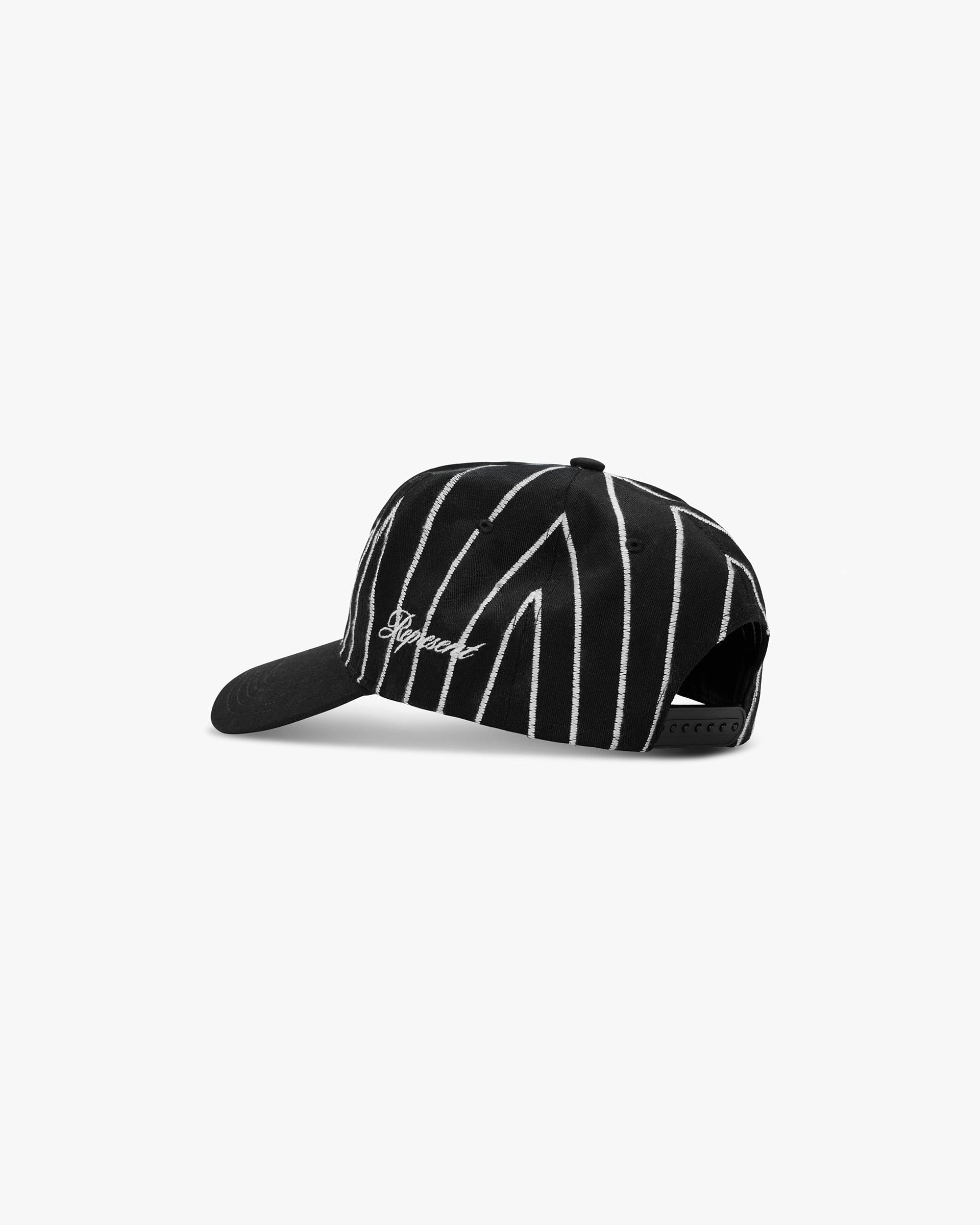 SS25 Initial Stripe Cap - Jet Black