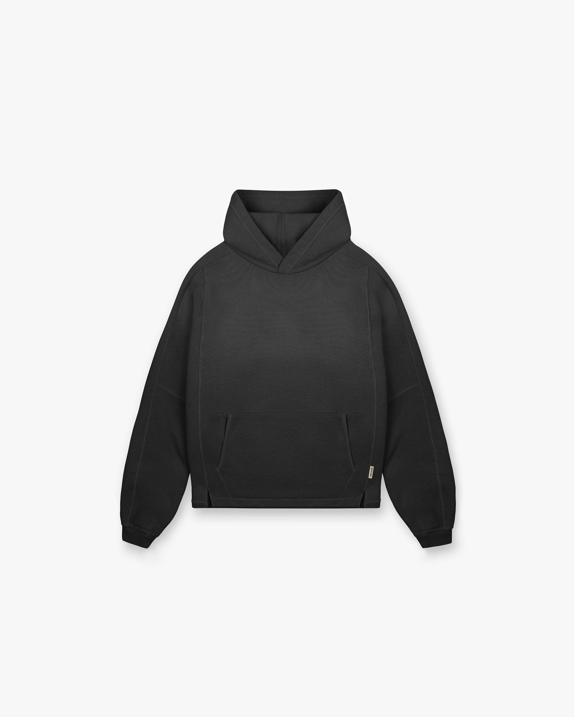 FW24 Stepped Hem Hoodie - Stained Black