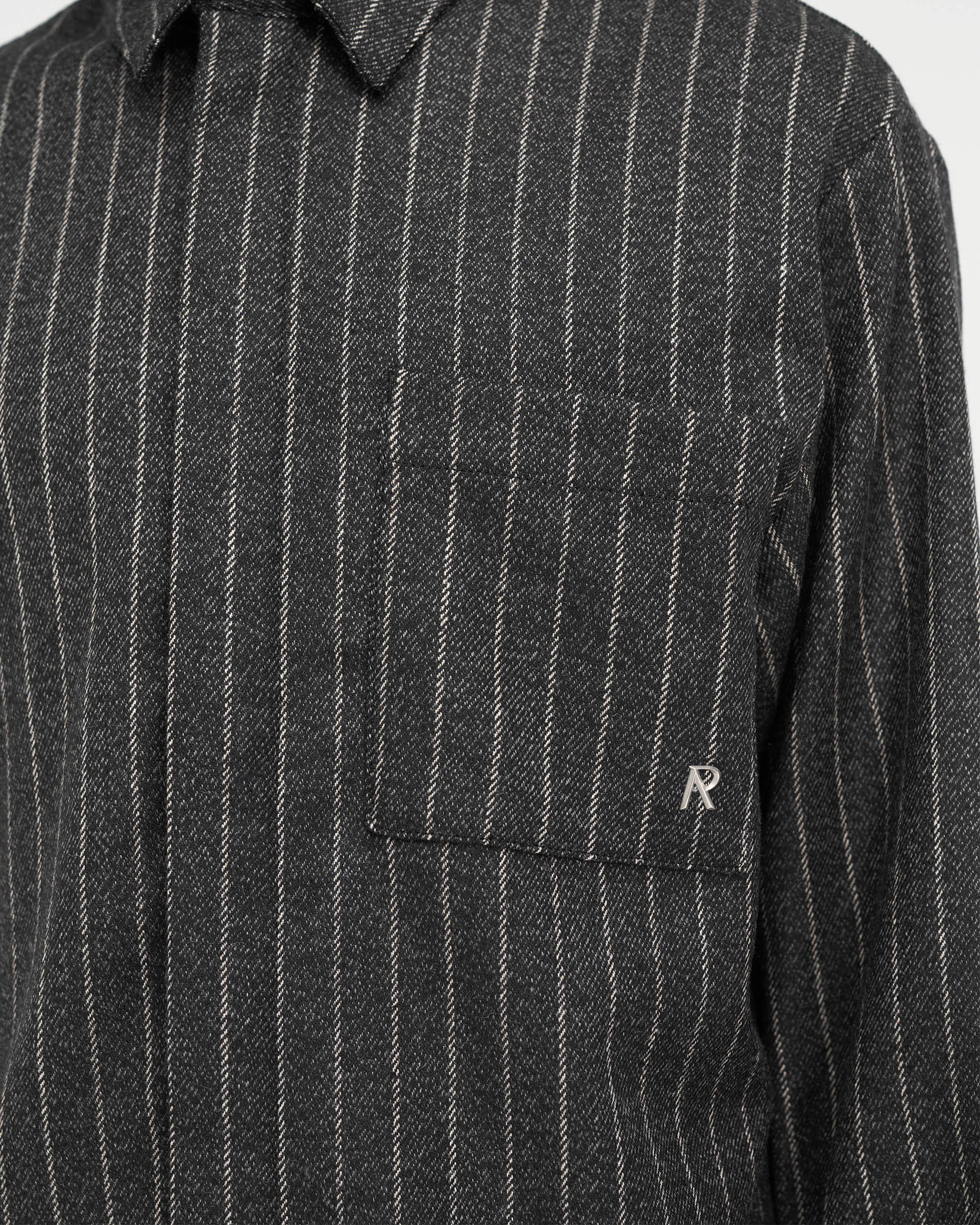 SS24 Cropped Dress Shirt - Black Pinstripe