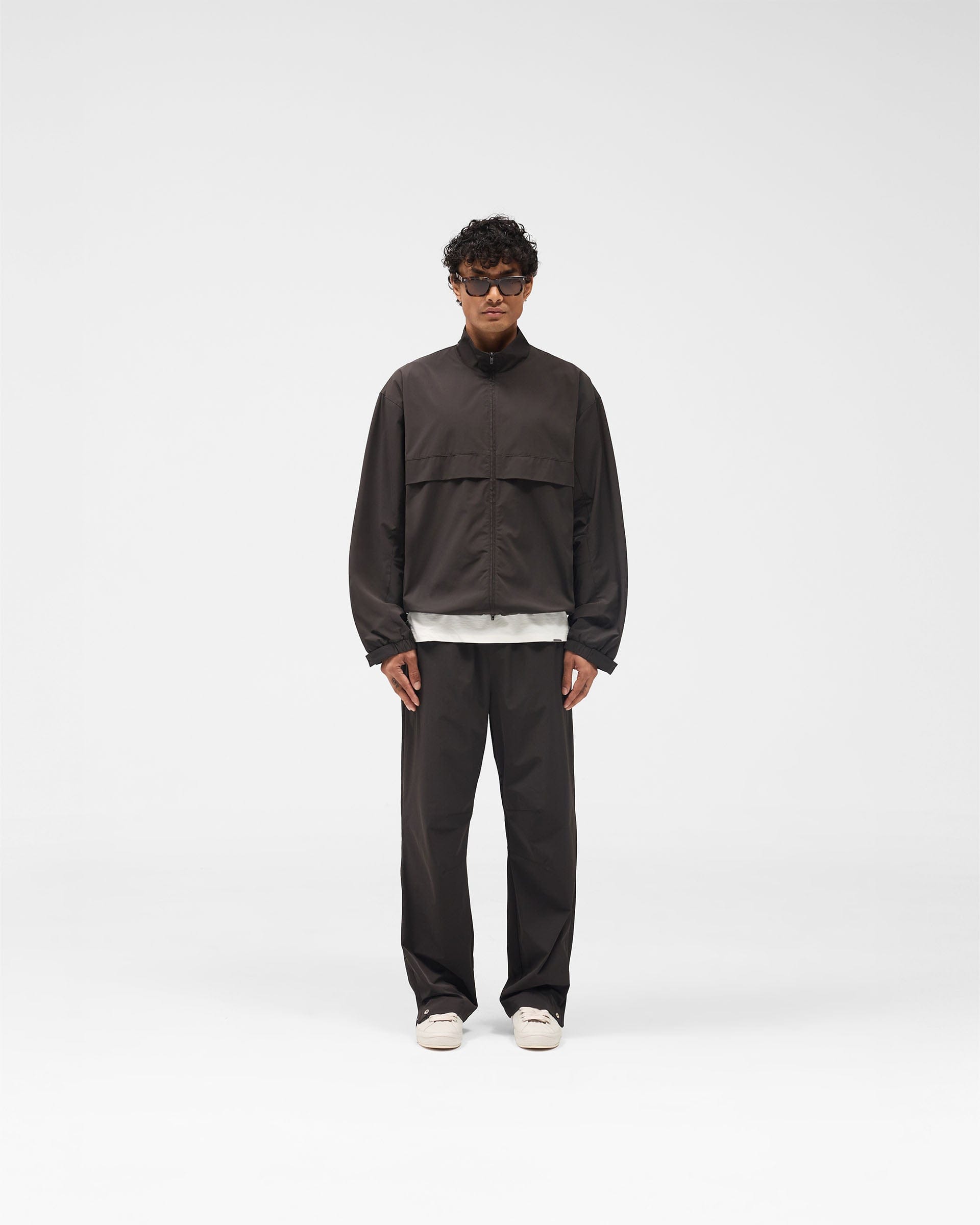 Initial Nylon Track Jacket - Coffee