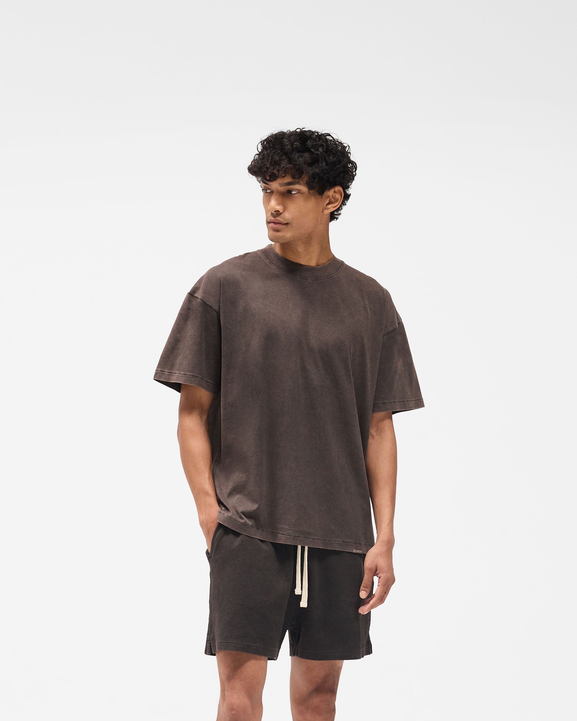 Initial Oversized T-Shirt - Coffee