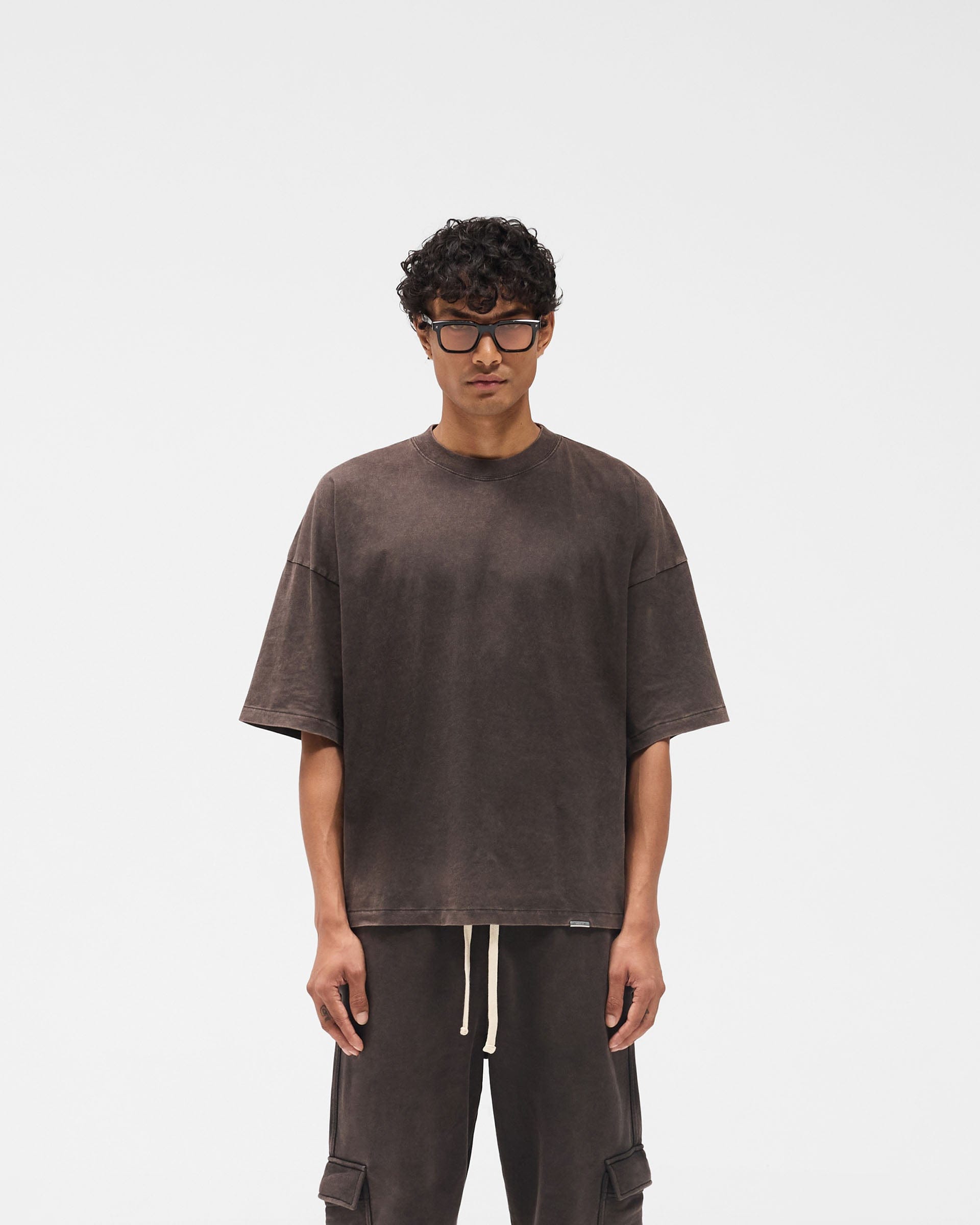 Initial Boxy T-Shirt - Coffee