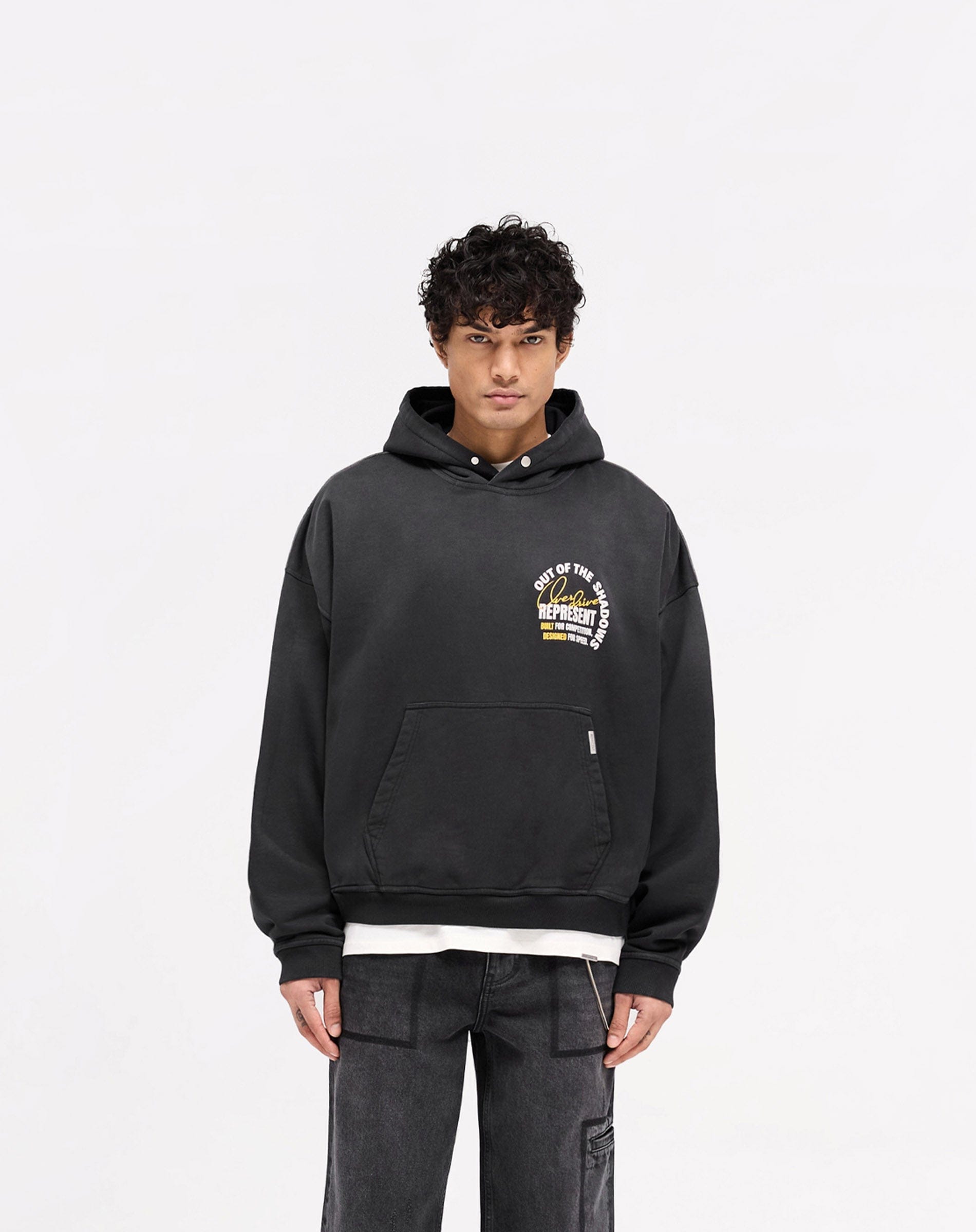 SS25 Out Of The Shadows Hoodie - Stained Black