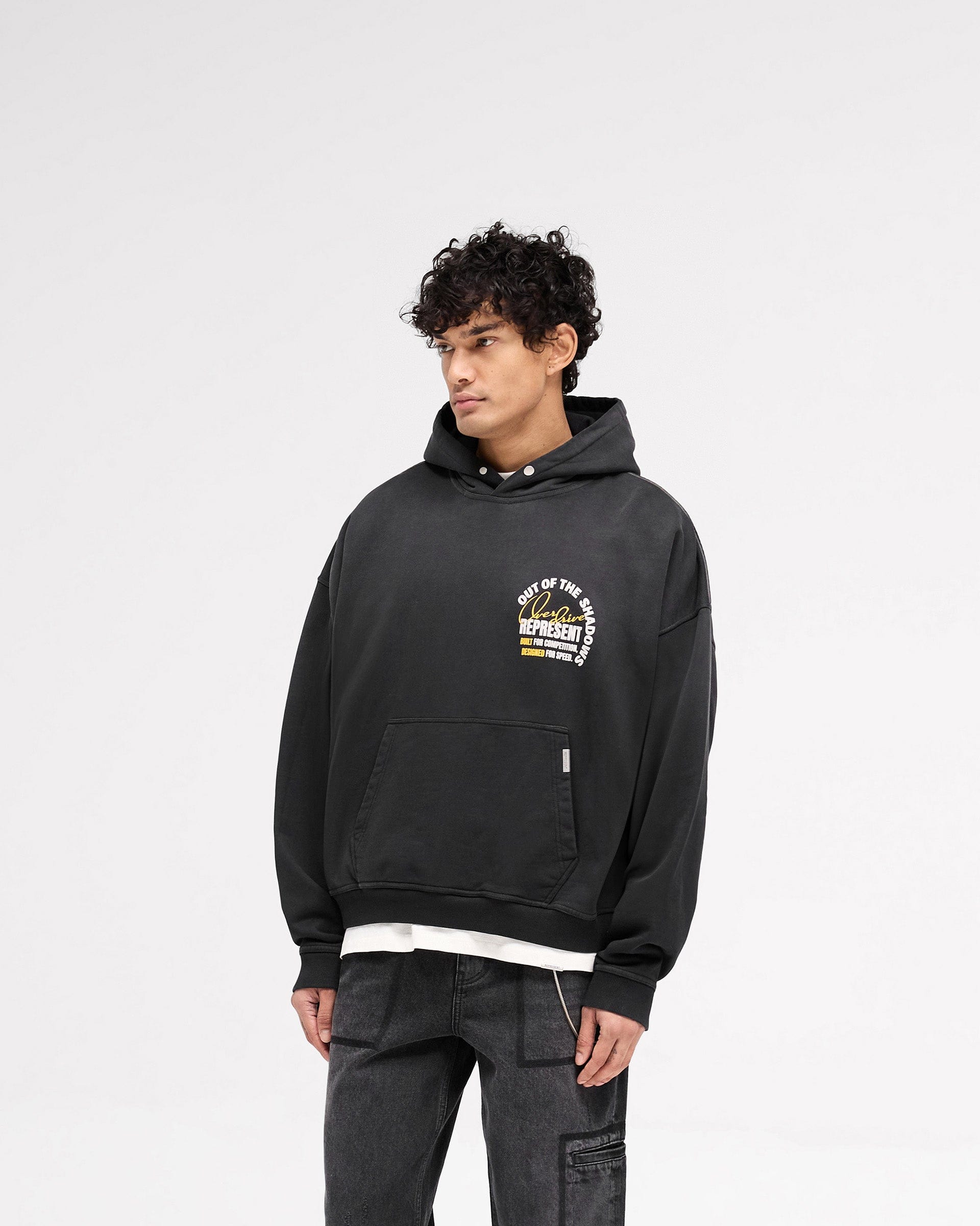 SS25 Out Of The Shadows Hoodie - Stained Black