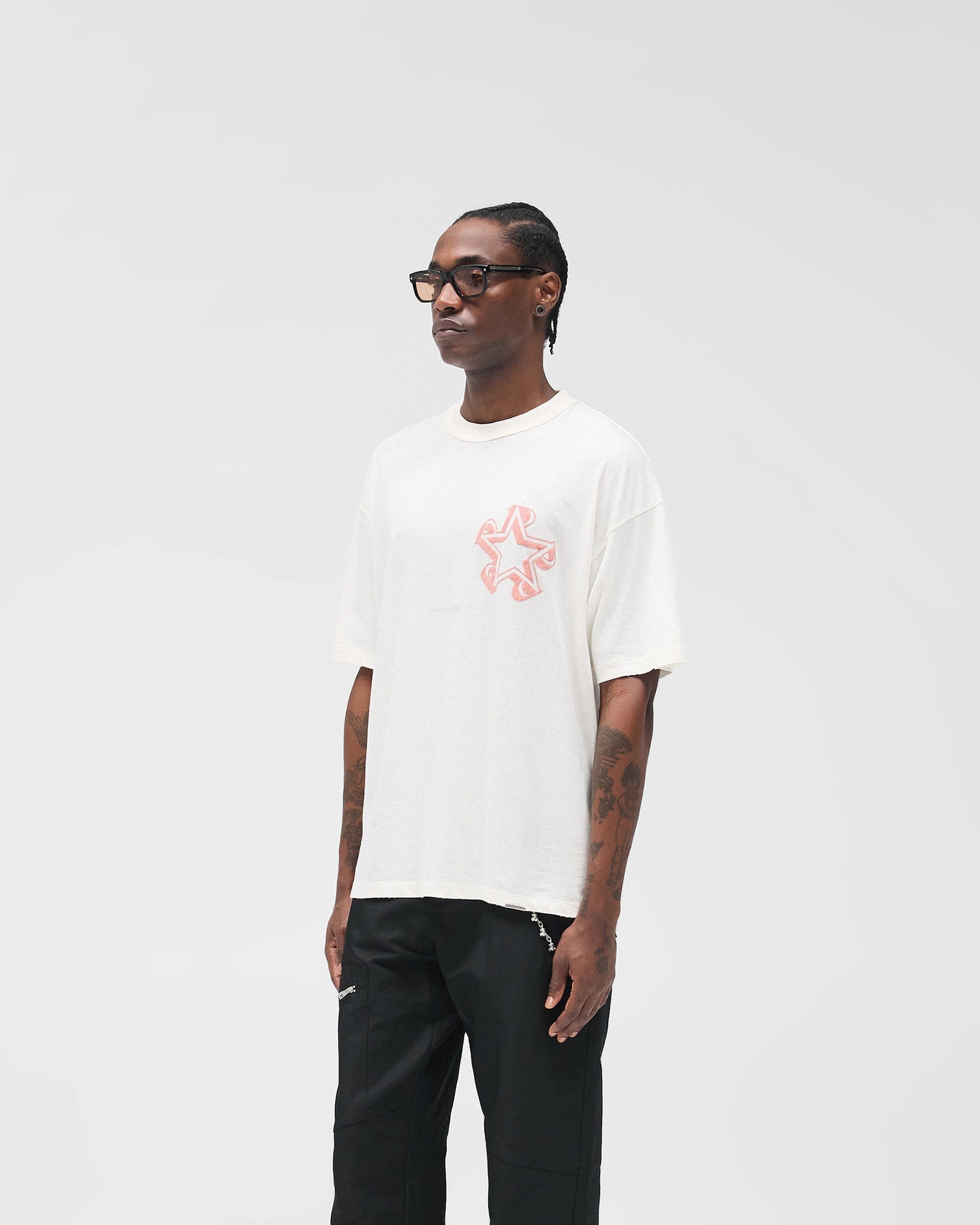 FW25 Initial Star T-Shirt - Flat White