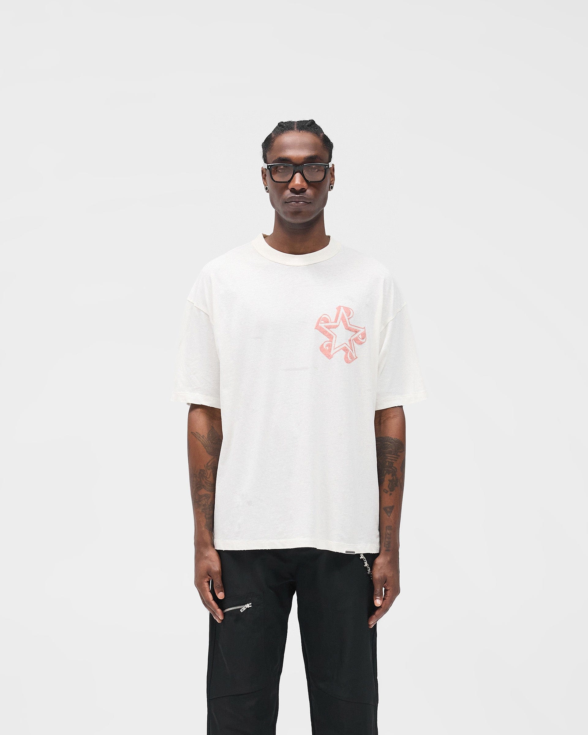 FW25 Initial Star T-Shirt - Flat White