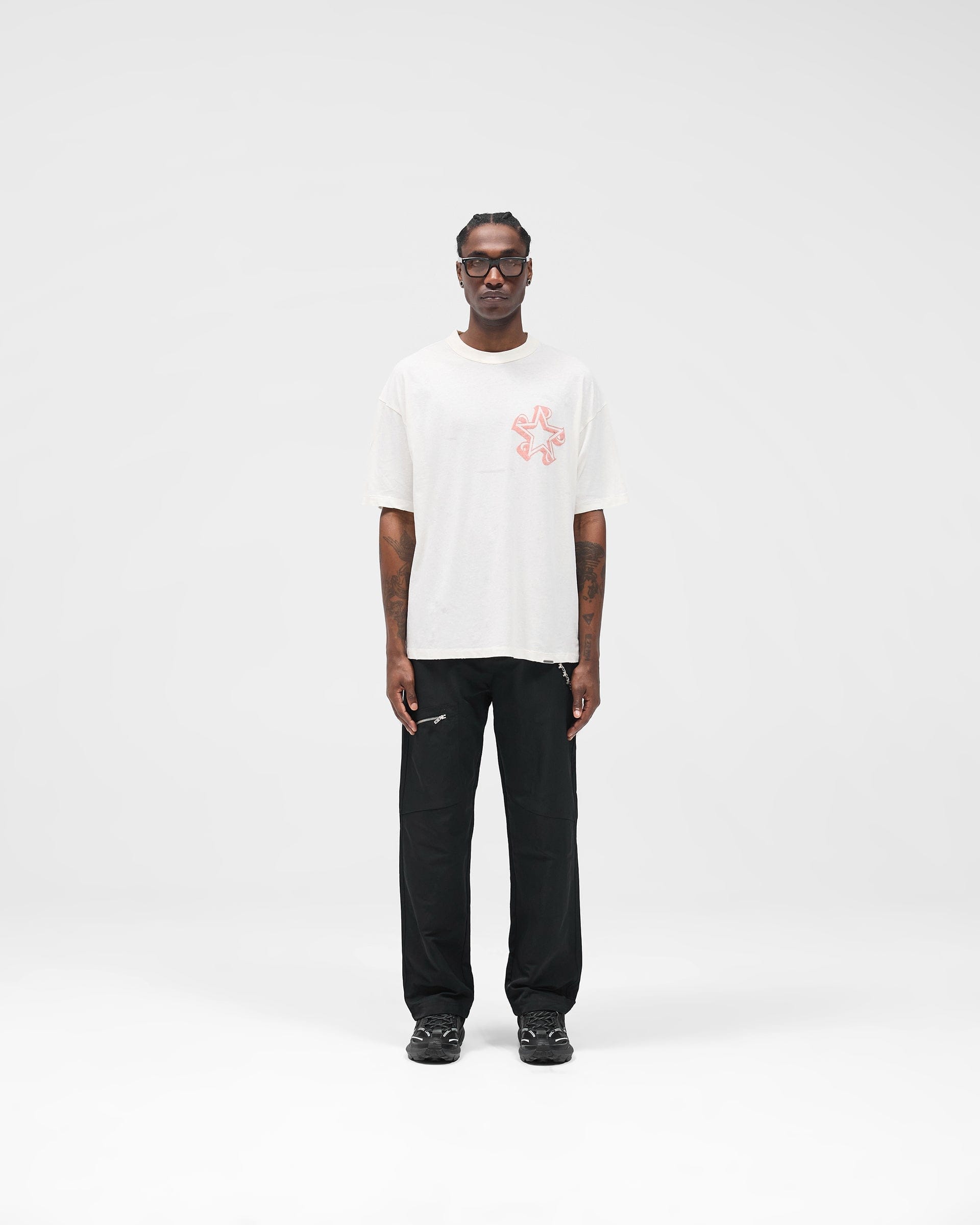 FW25 Initial Star T-Shirt - Flat White