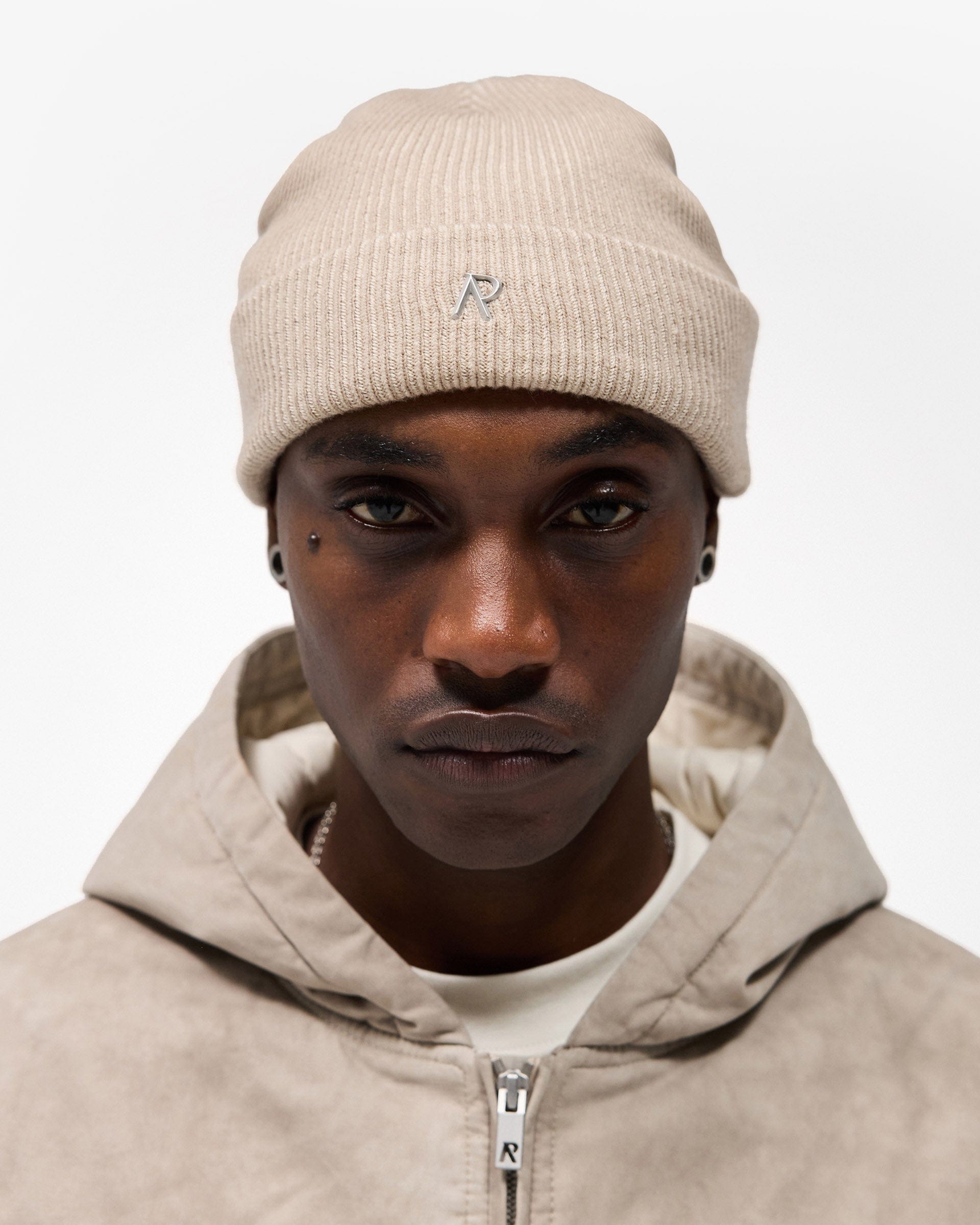FW25 Rib Knit Beanie - Dark Taupe