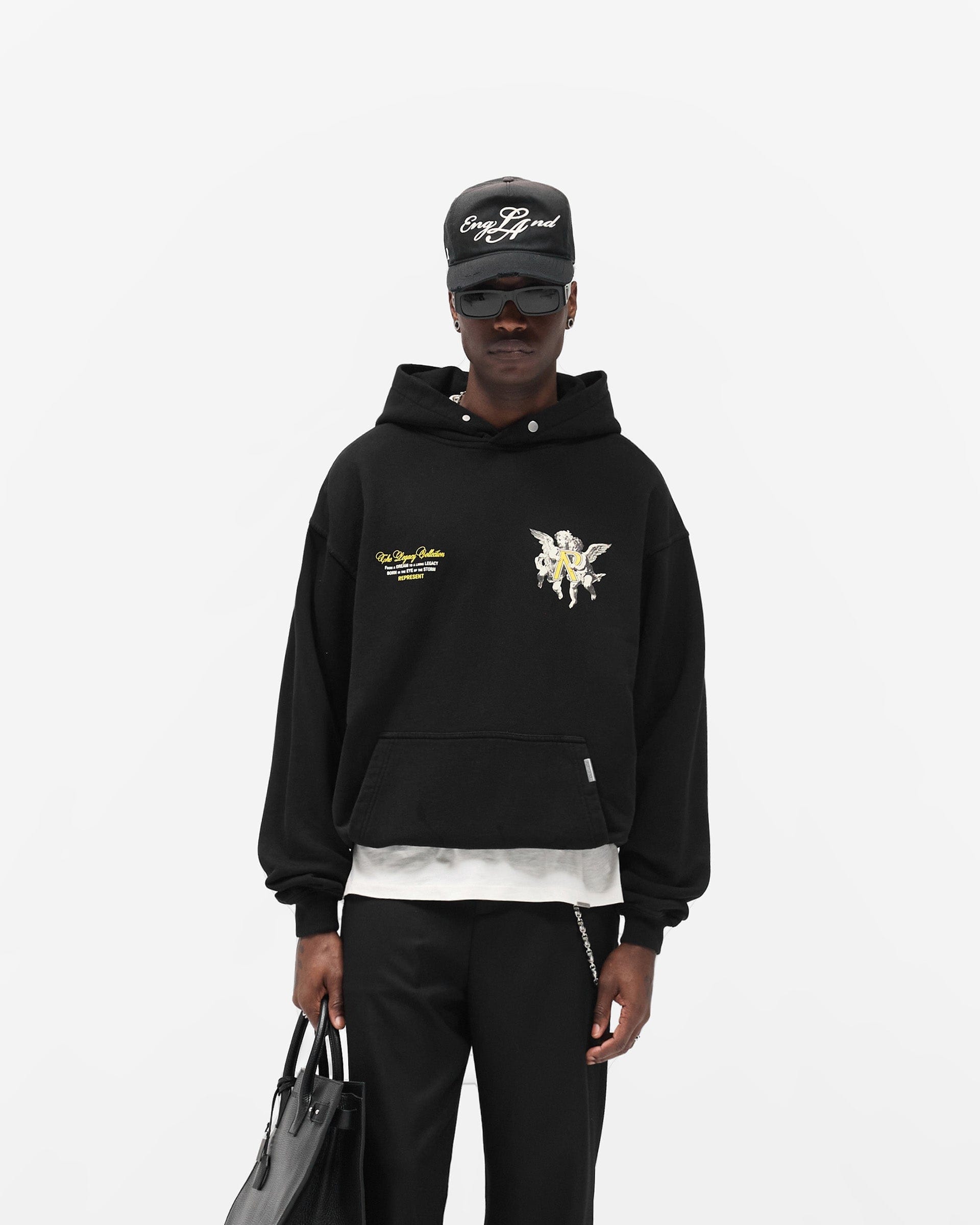 FW25 Legacy Cherubs Hoodie - Jet Black
