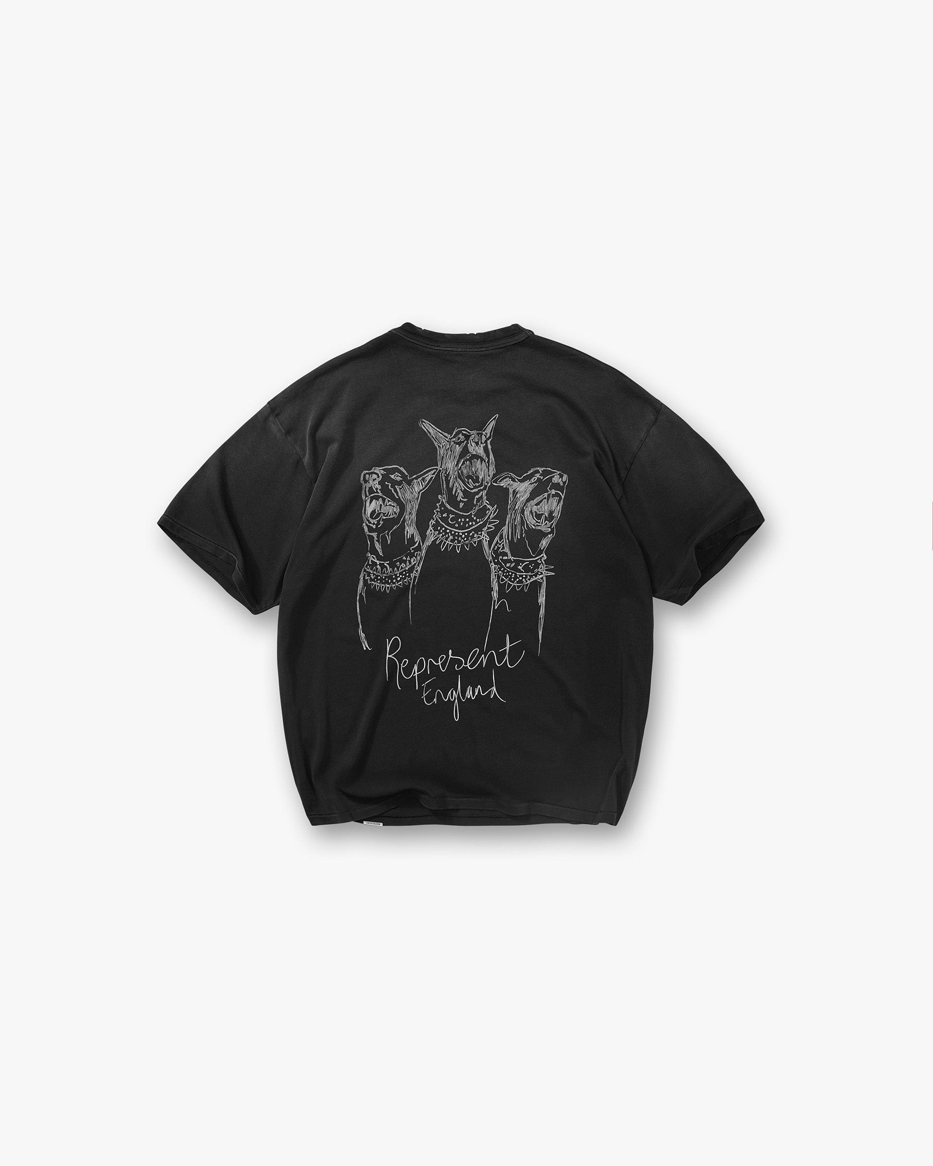 FW25 Hand Drawn Thoroughbred T-Shirt - Aged Black