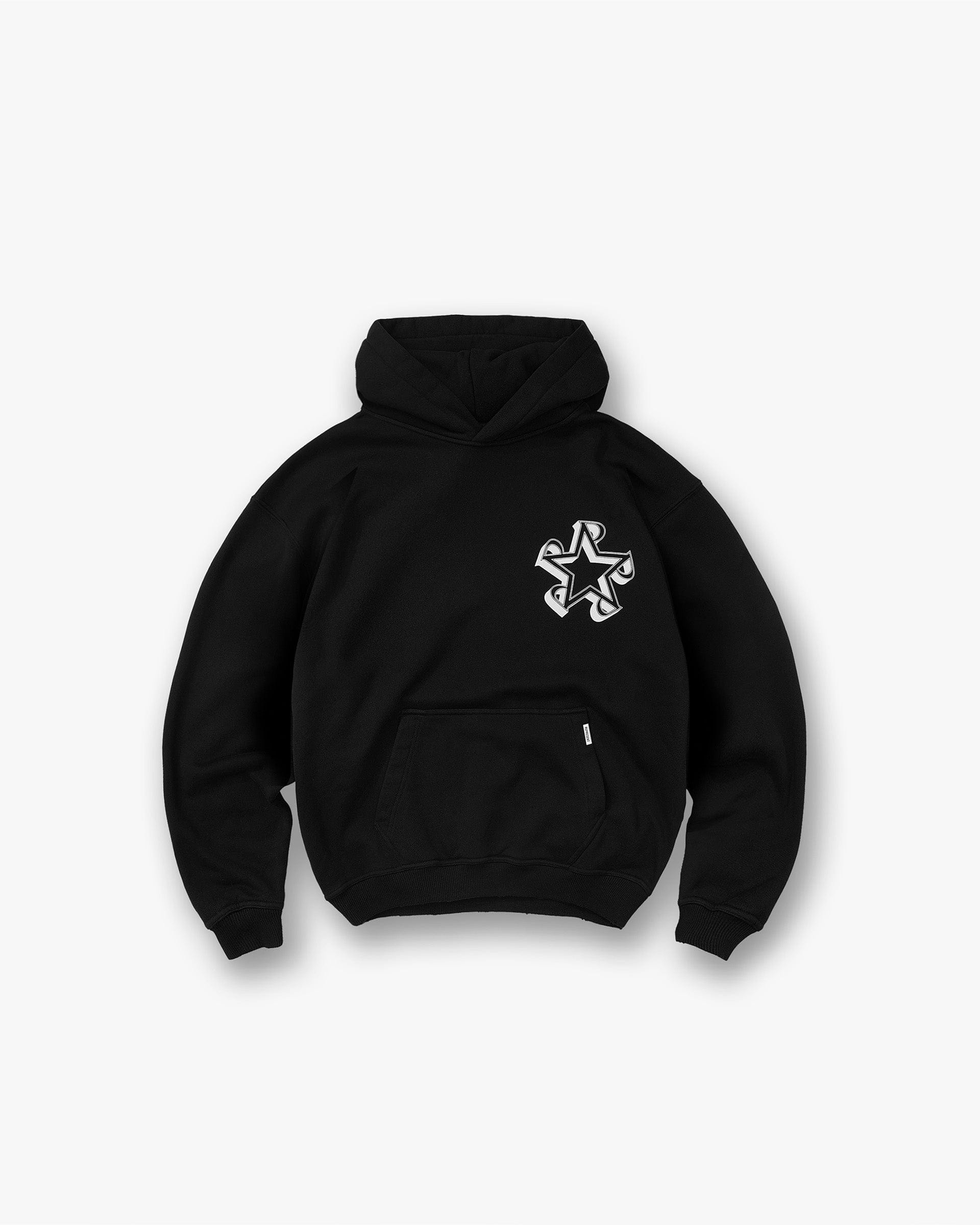 FW25 Initial Star Hoodie - Jet Black
