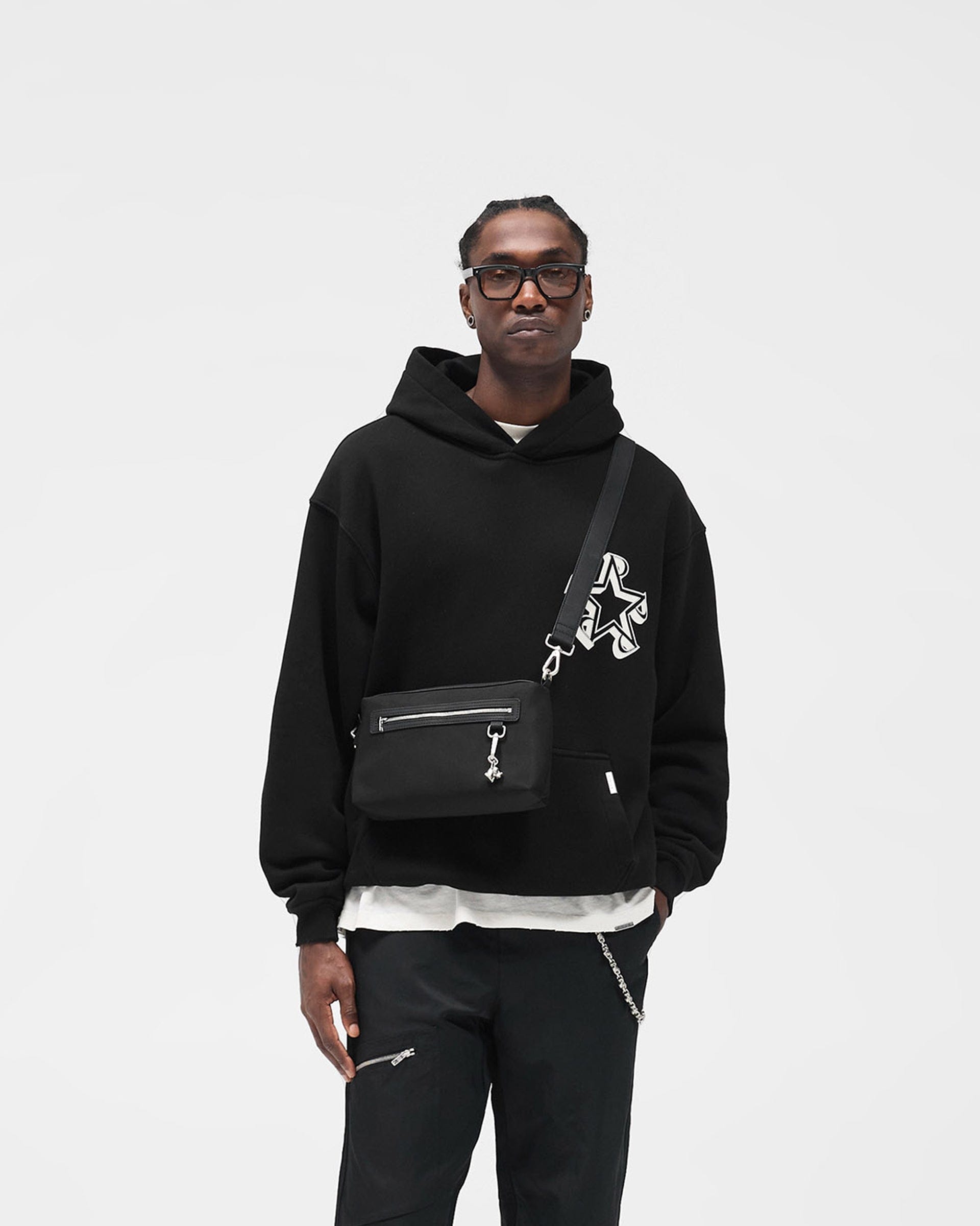 FW25 Initial Star Hoodie - Jet Black