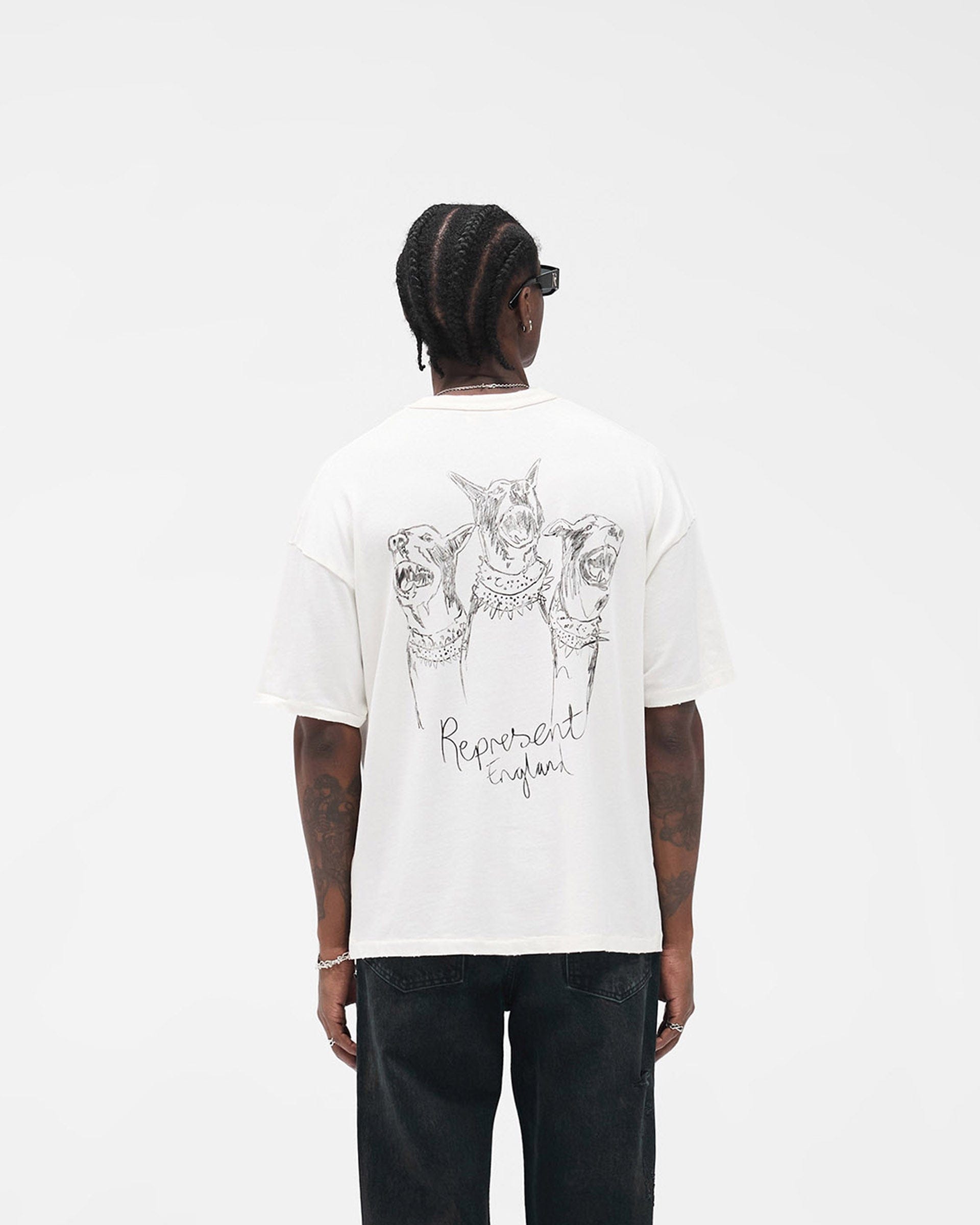FW25 Hand Drawn Thoroughbred T-Shirt - Flat White