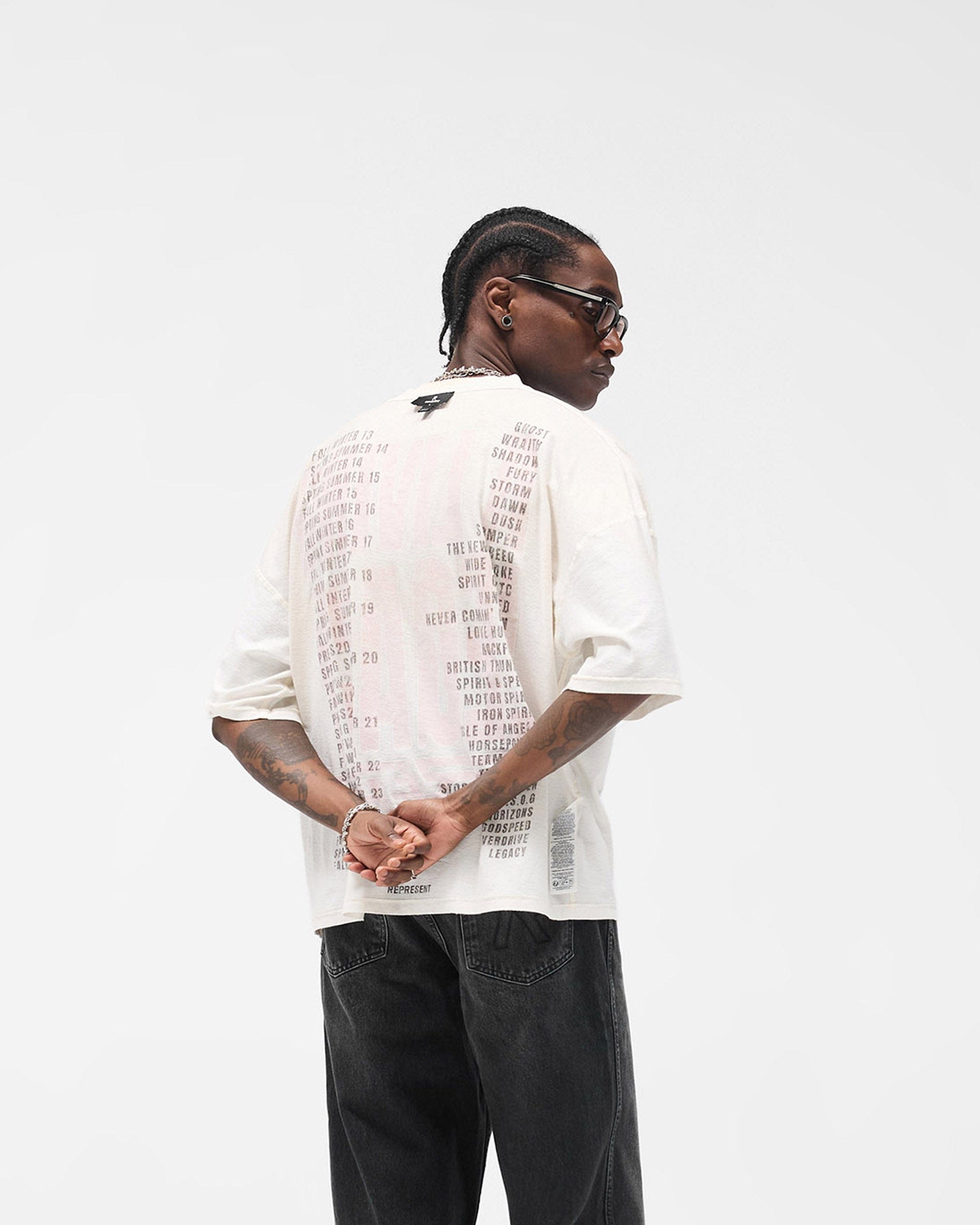 FW25 Reversible Living Legacy Tour T-Shirt - Flat White