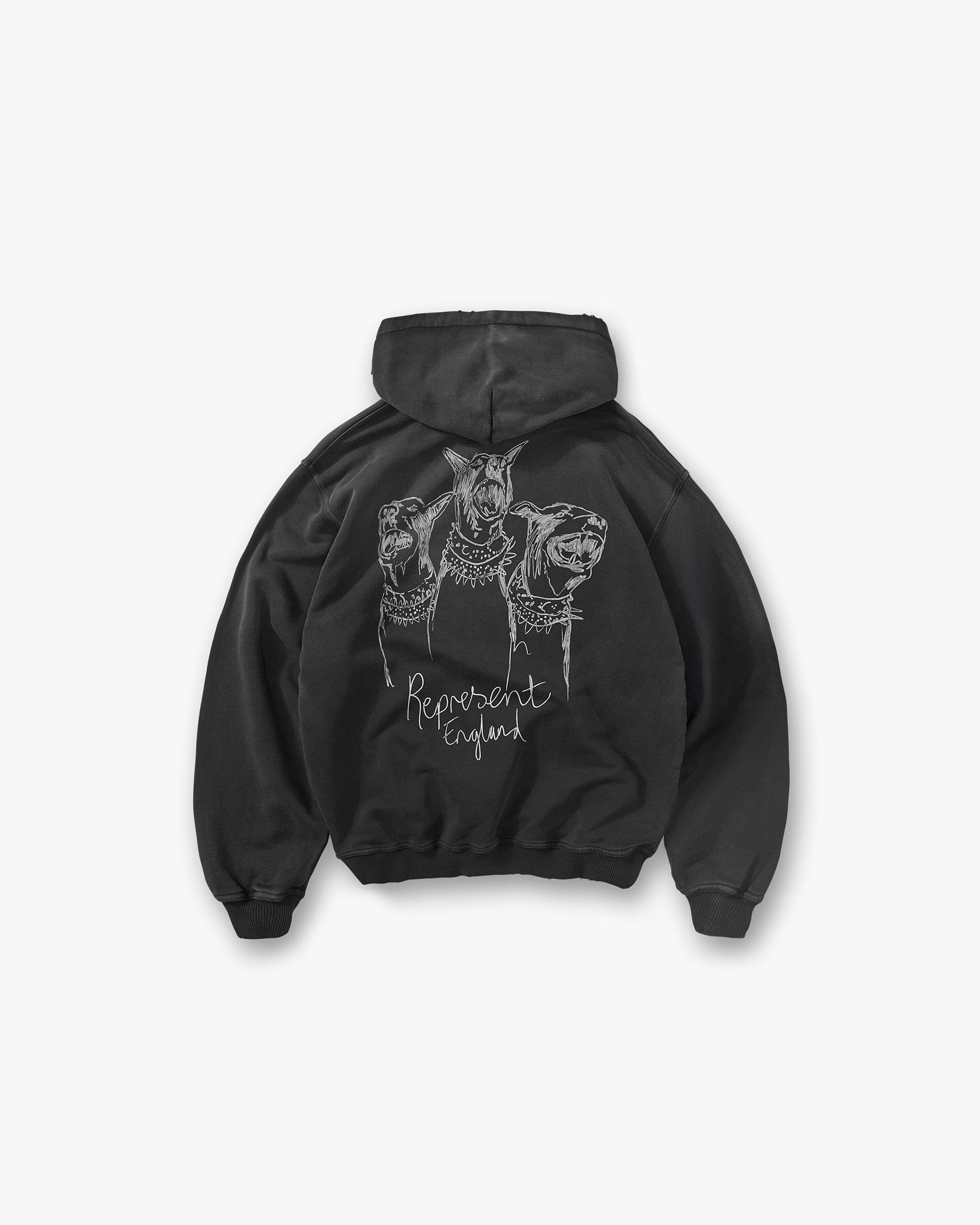 FW25 Hand Drawn Thoroughbred Hoodie - Aged Black