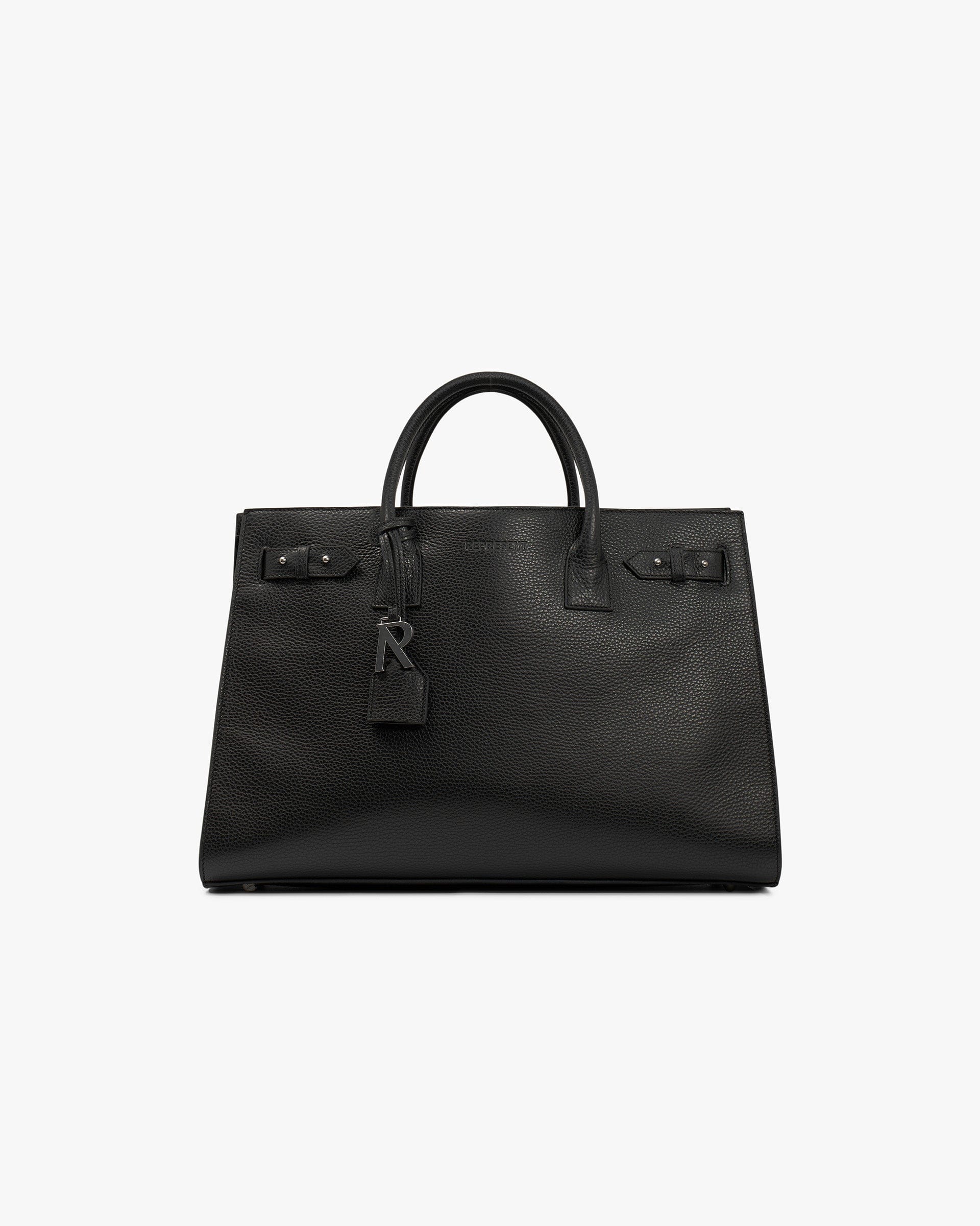 FW25 Leather Tote Bag - Textured Black